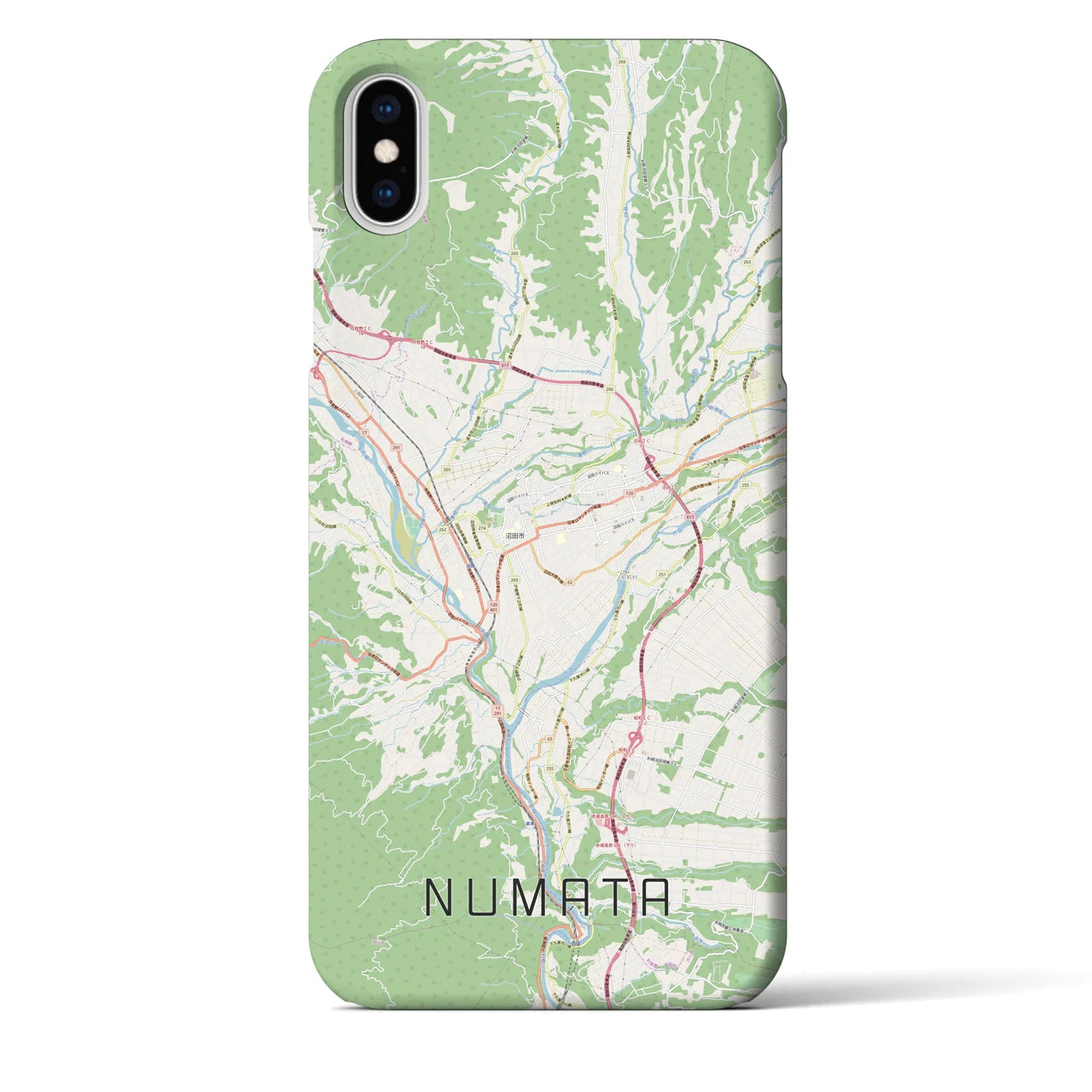 【沼田(群馬県)】地図柄iPhoneケース(バックカバータイプ)