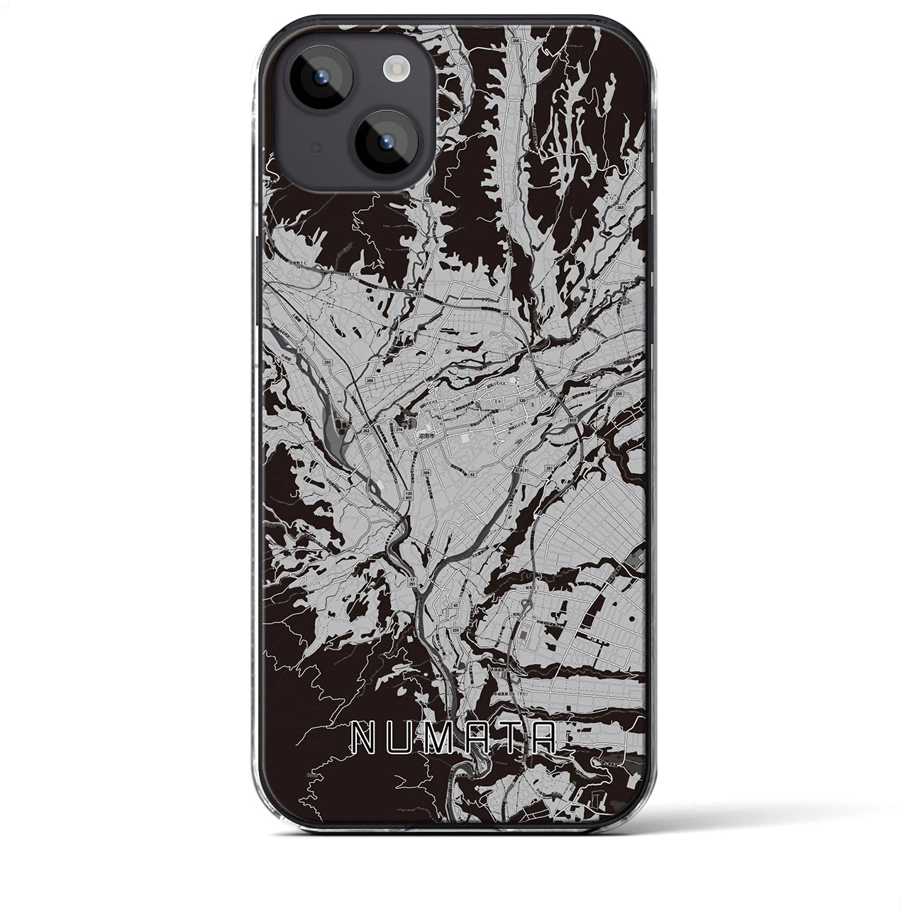 【沼田(群馬県)】地図柄iPhoneケース(クリアタイプ)