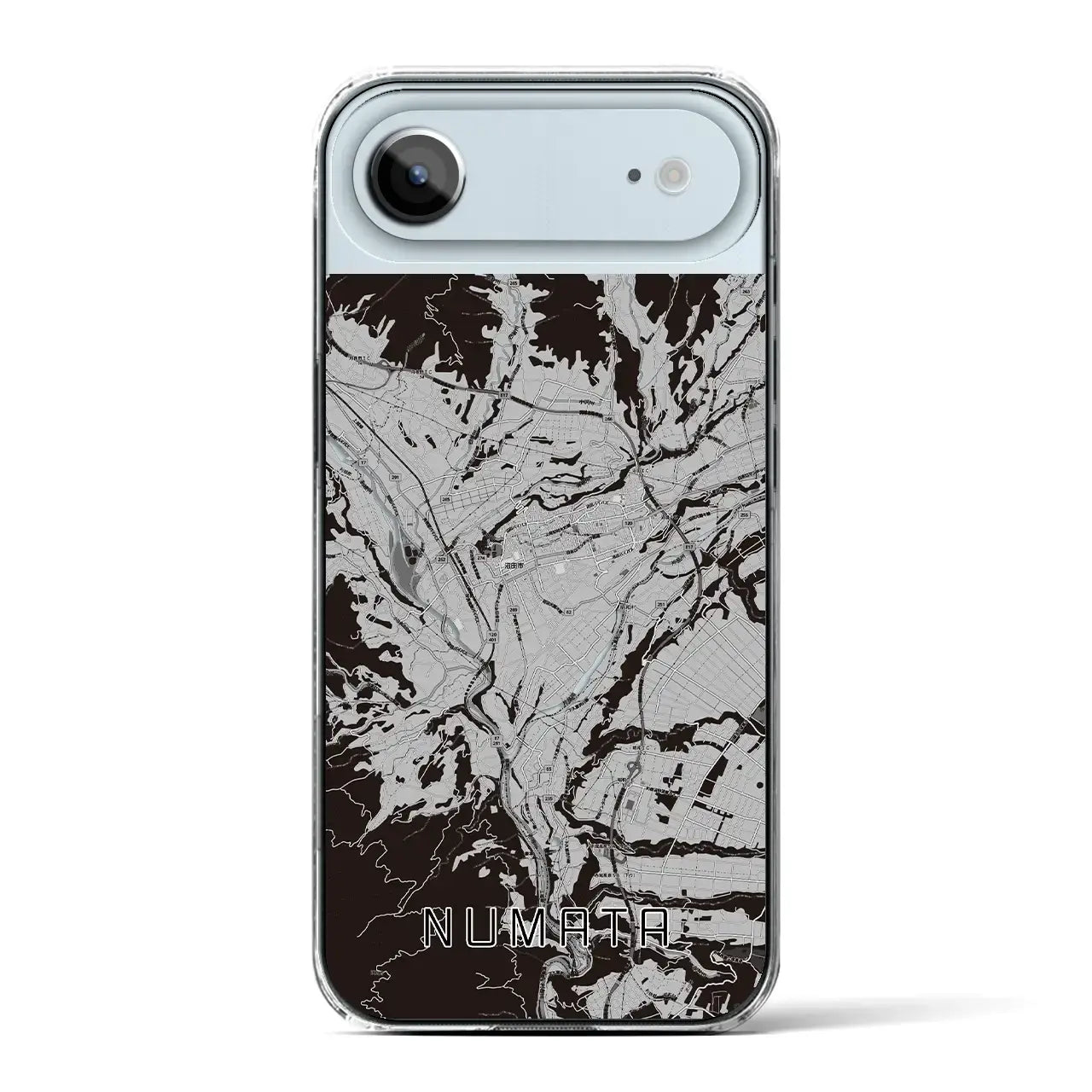 【沼田(群馬県)】地図柄iPhoneケース(クリアタイプ)モノトーン・iPhone 17 Pro Max 用