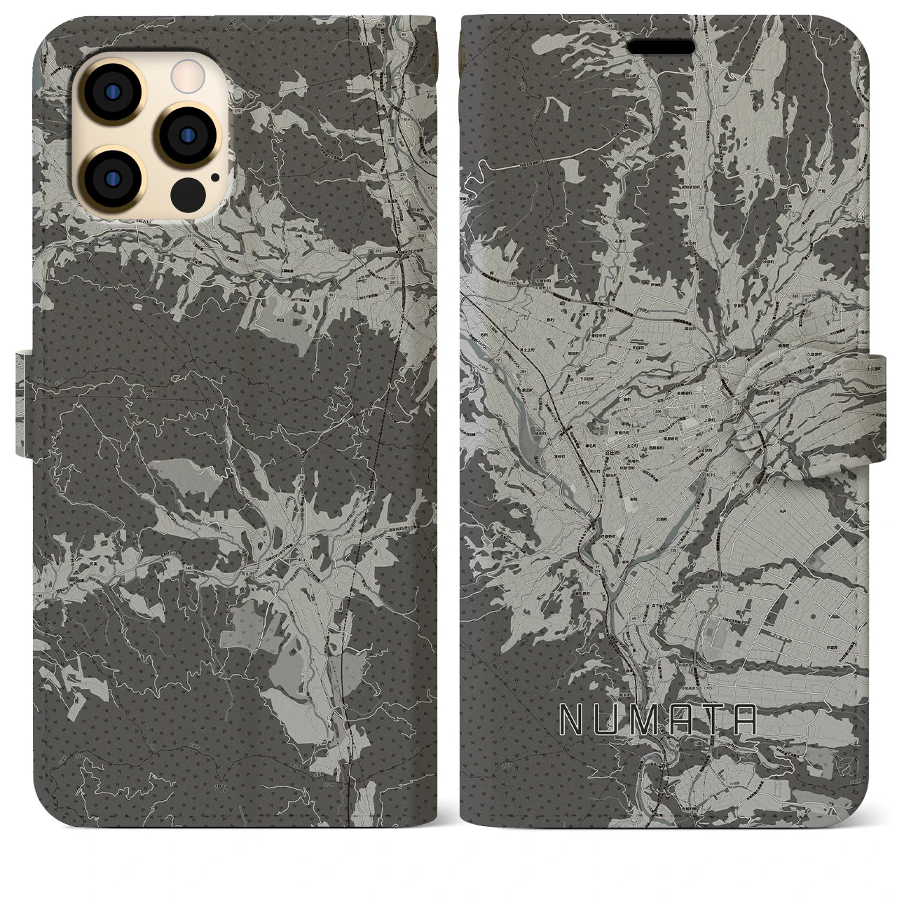 【沼田(群馬県)】地図柄iPhoneケース(手帳タイプ)