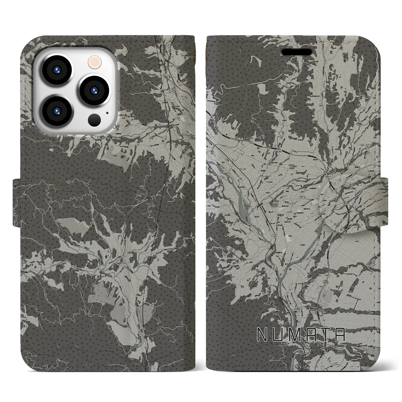 【沼田(群馬県)】地図柄iPhoneケース(手帳タイプ)