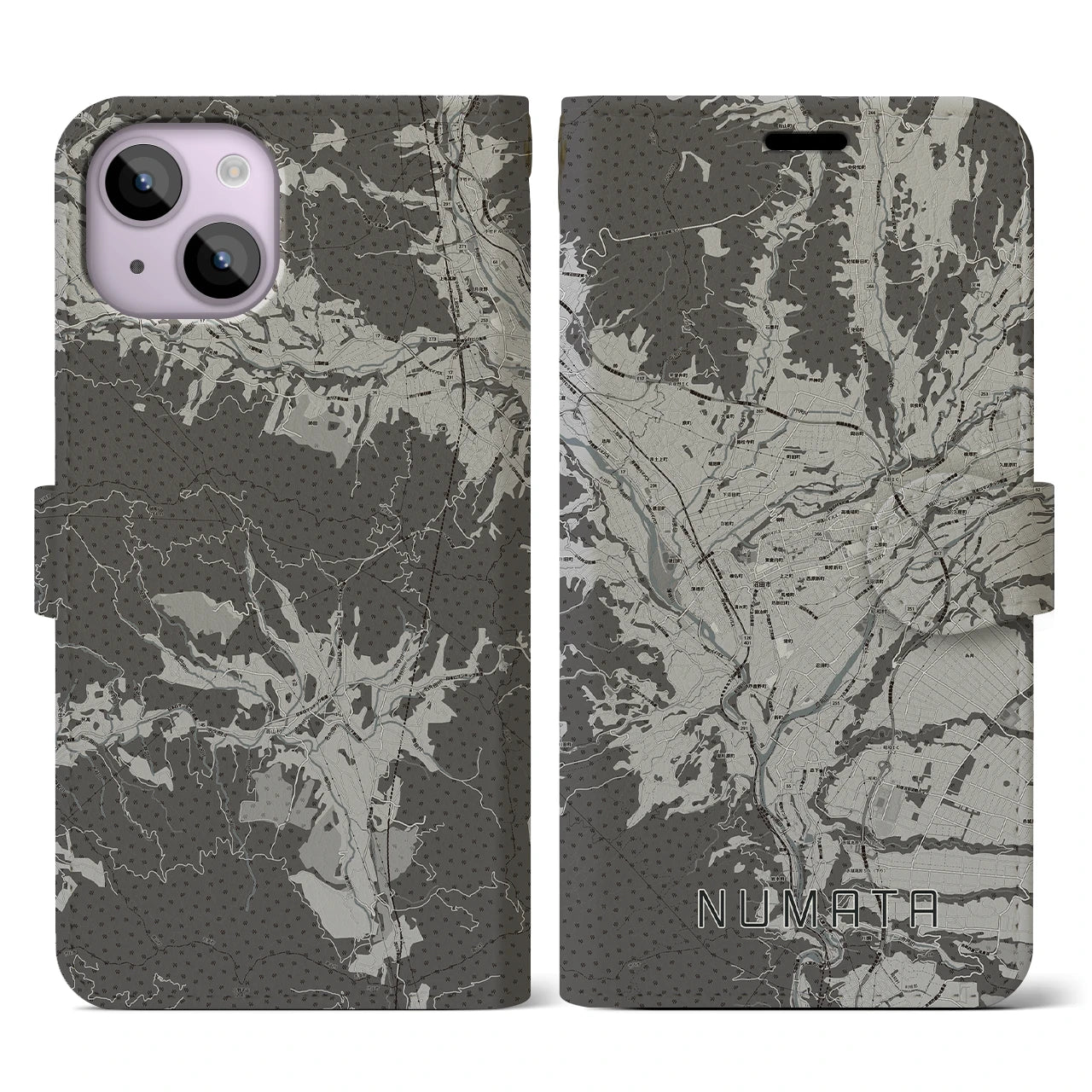 【沼田(群馬県)】地図柄iPhoneケース(手帳タイプ)