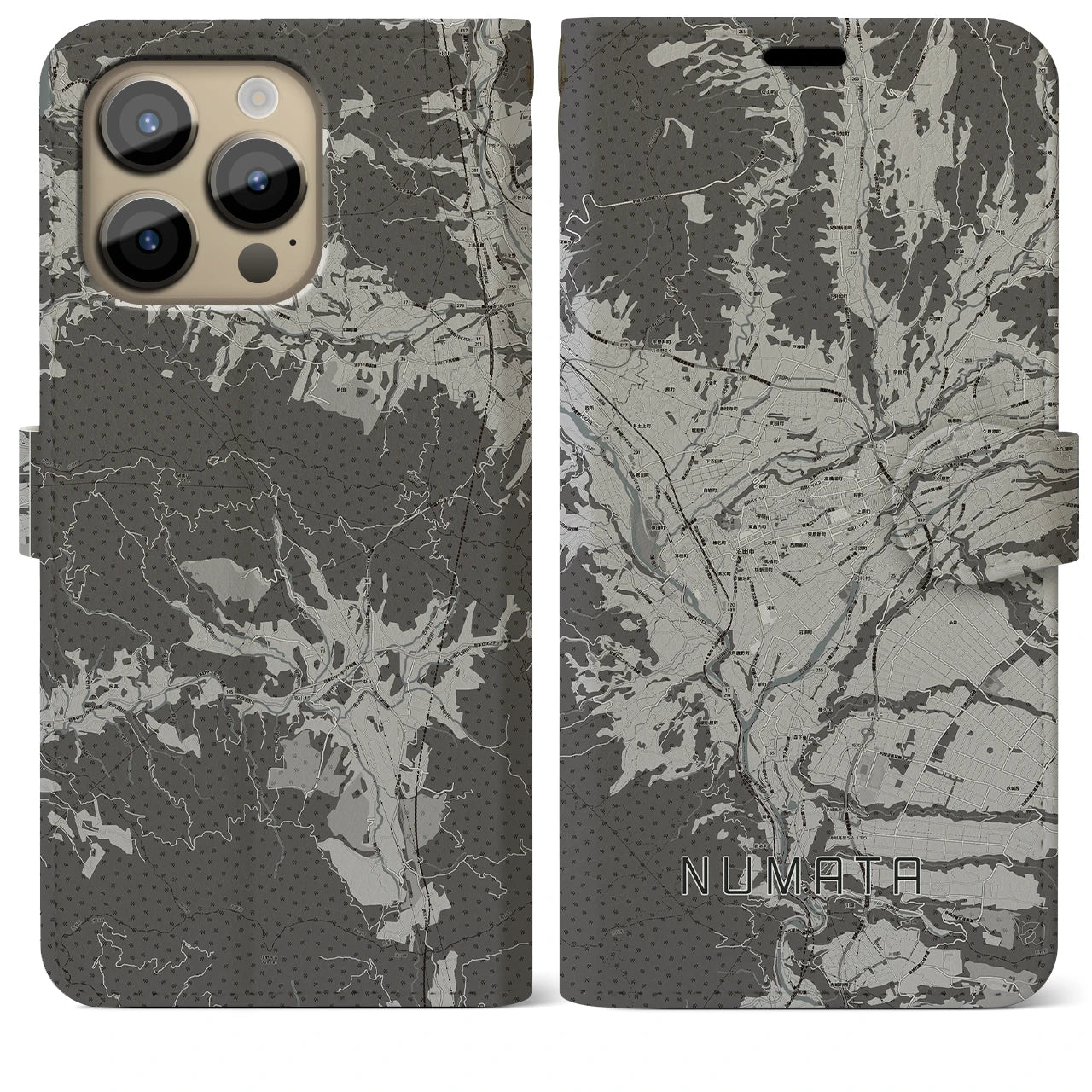 【沼田(群馬県)】地図柄iPhoneケース(手帳タイプ)