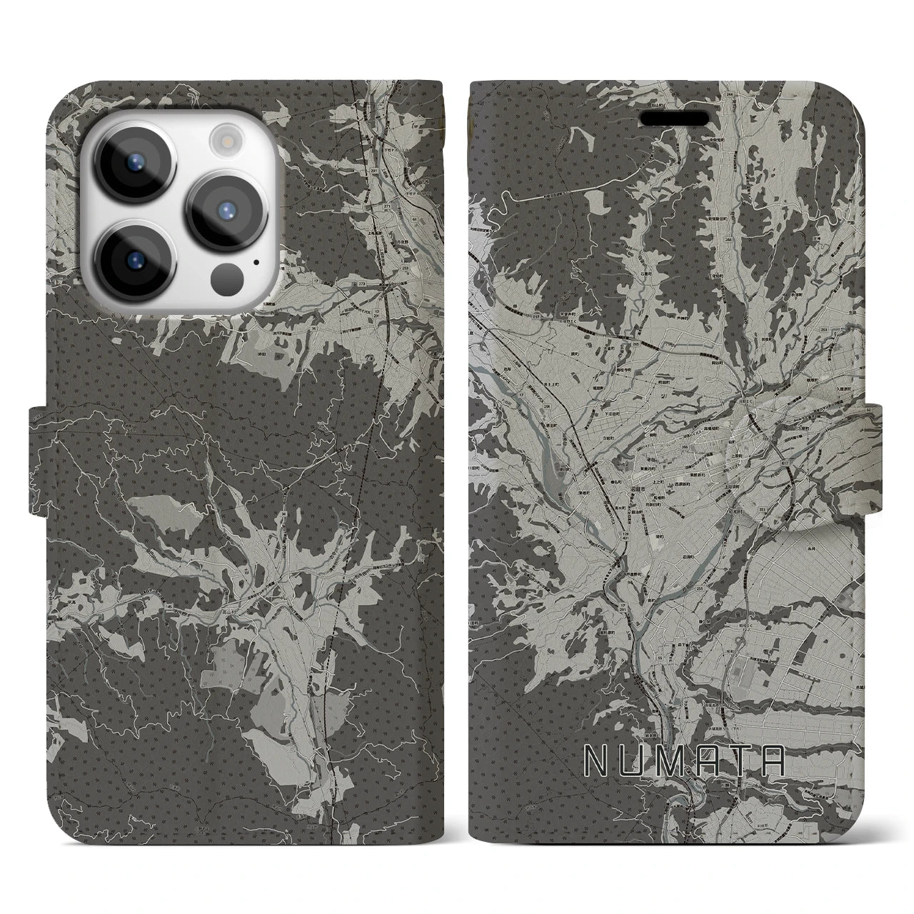 【沼田(群馬県)】地図柄iPhoneケース(手帳タイプ)