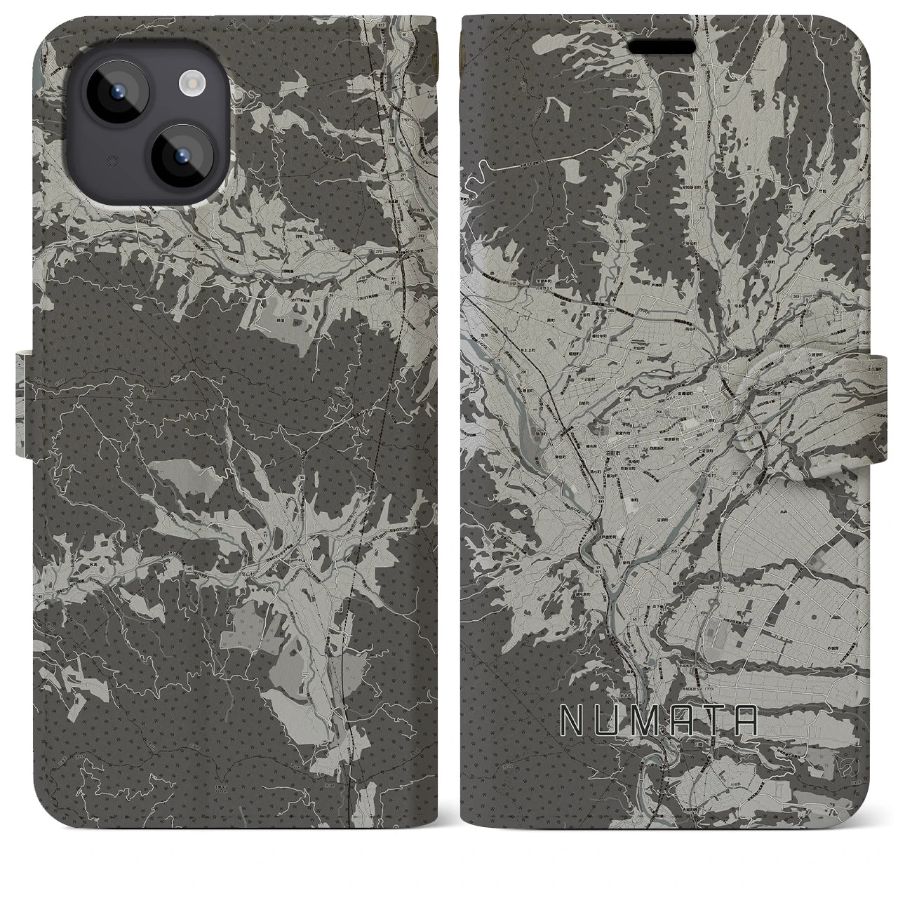 【沼田(群馬県)】地図柄iPhoneケース(手帳タイプ)