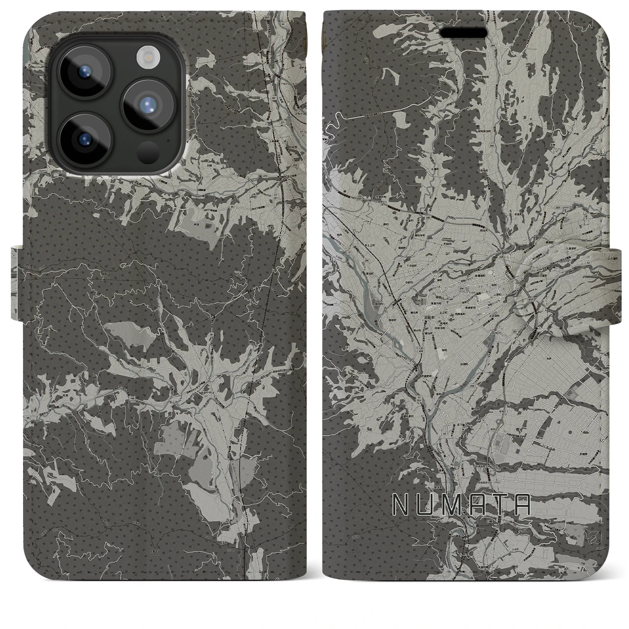 【沼田(群馬県)】地図柄iPhoneケース(手帳タイプ)