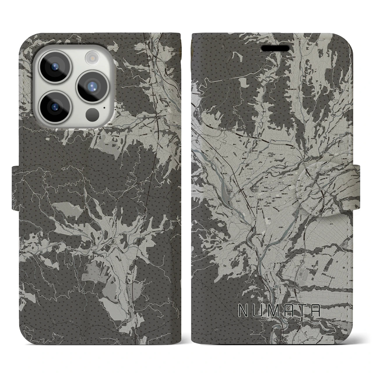 【沼田(群馬県)】地図柄iPhoneケース(手帳タイプ)