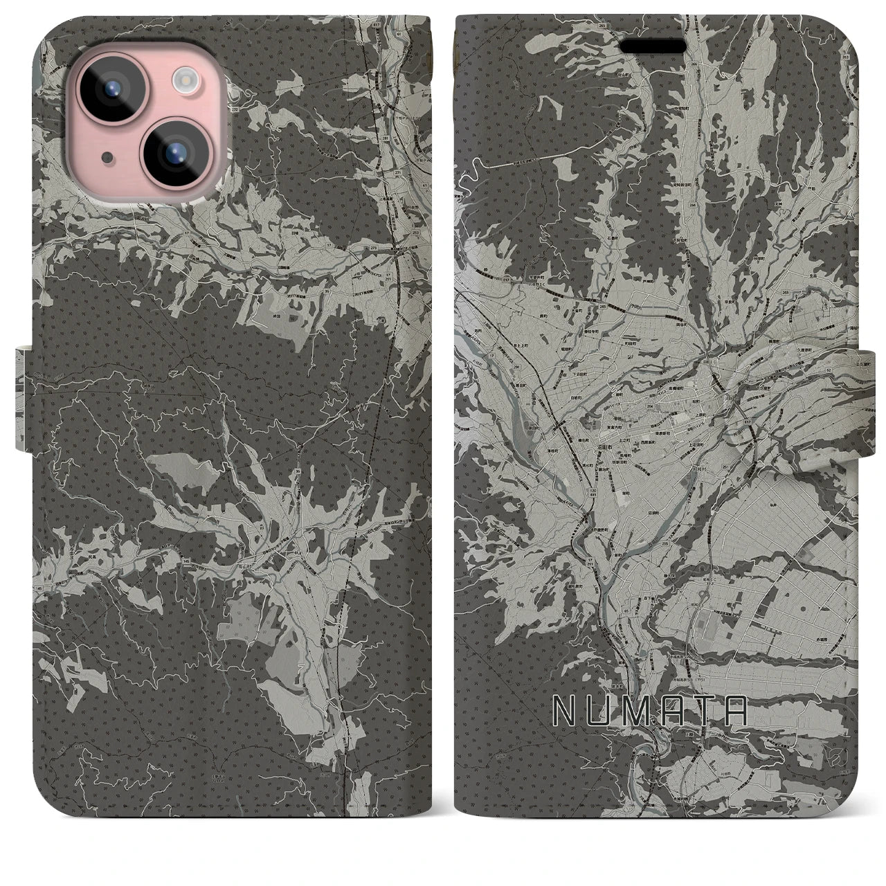 【沼田(群馬県)】地図柄iPhoneケース(手帳タイプ)