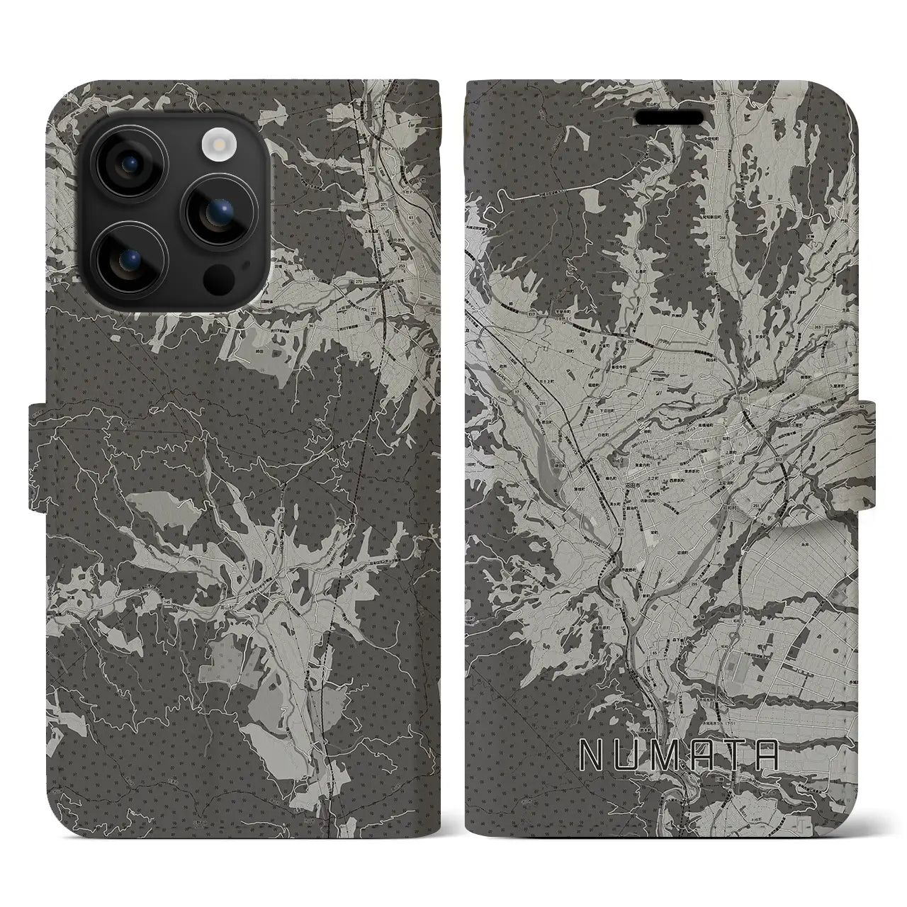 【沼田(群馬県)】地図柄iPhoneケース(手帳タイプ)