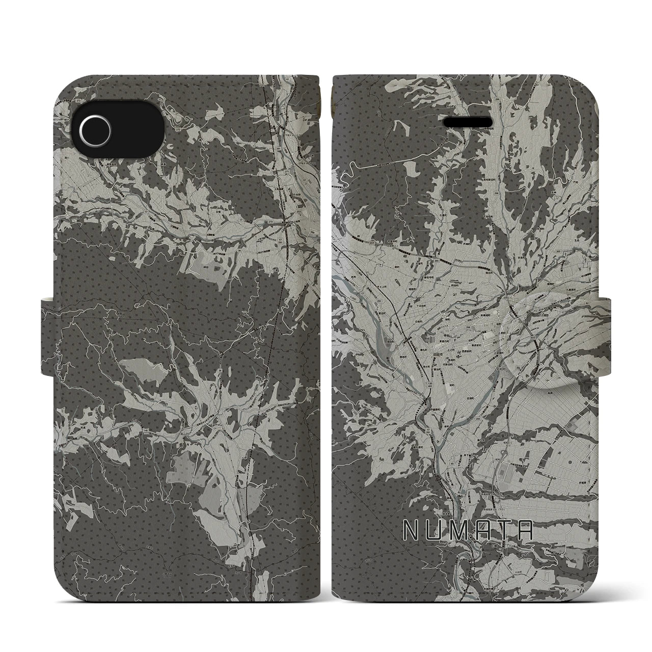 【沼田(群馬県)】地図柄iPhoneケース(手帳タイプ)