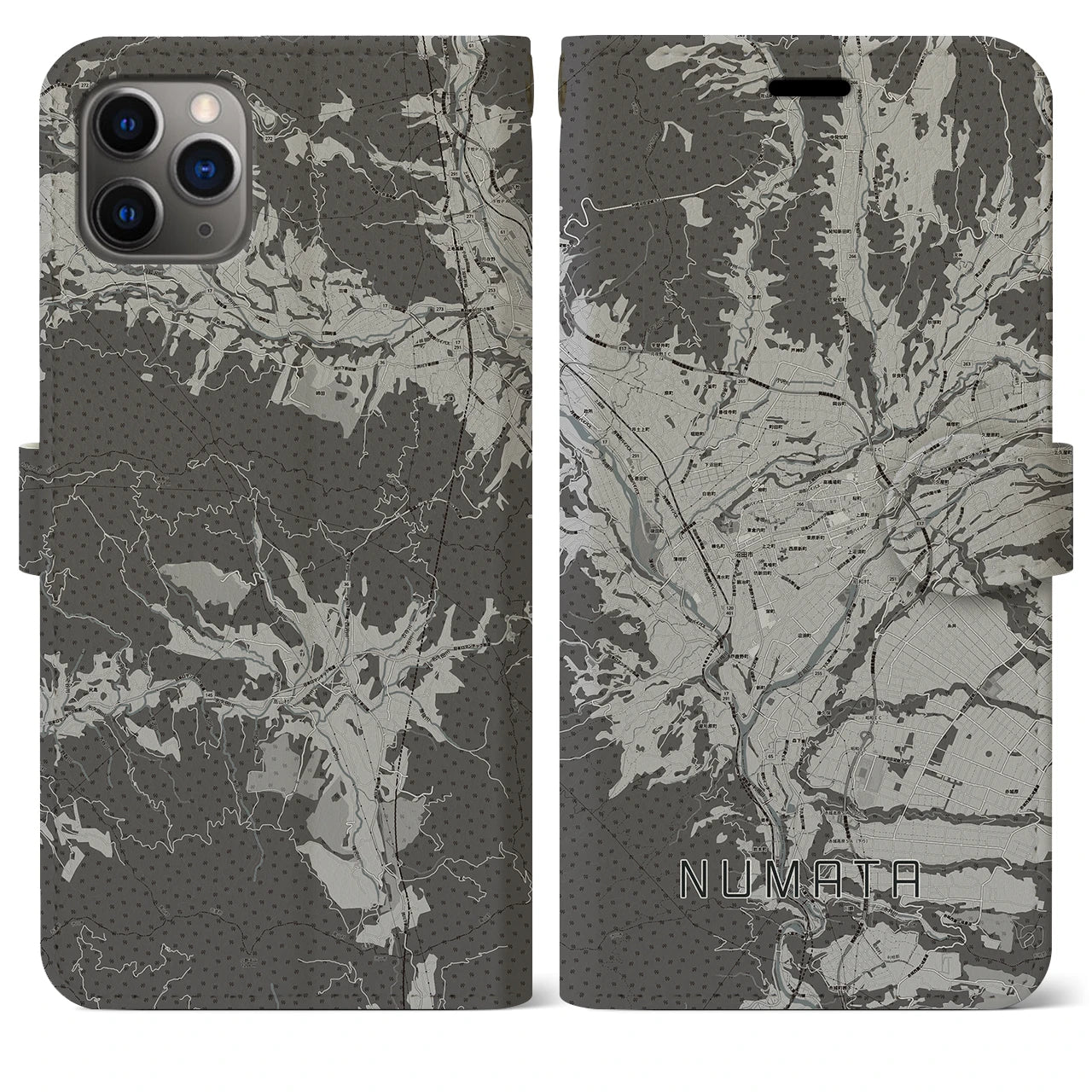 【沼田(群馬県)】地図柄iPhoneケース(手帳タイプ)