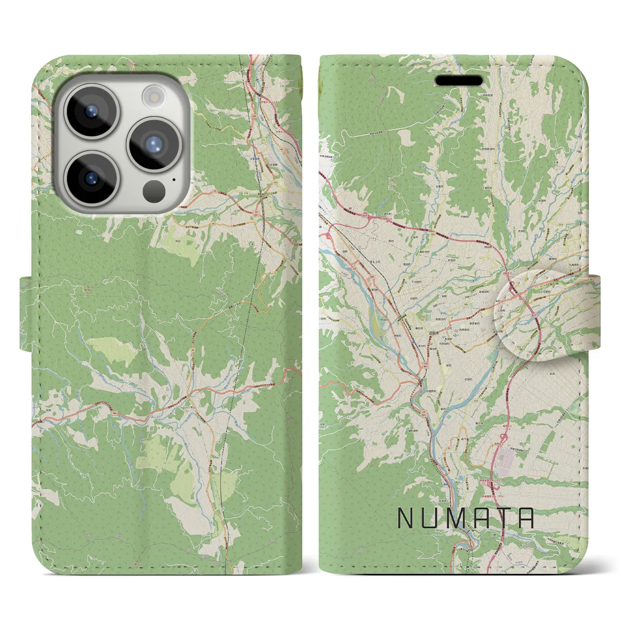 【沼田(群馬県)】地図柄iPhoneケース(手帳タイプ)