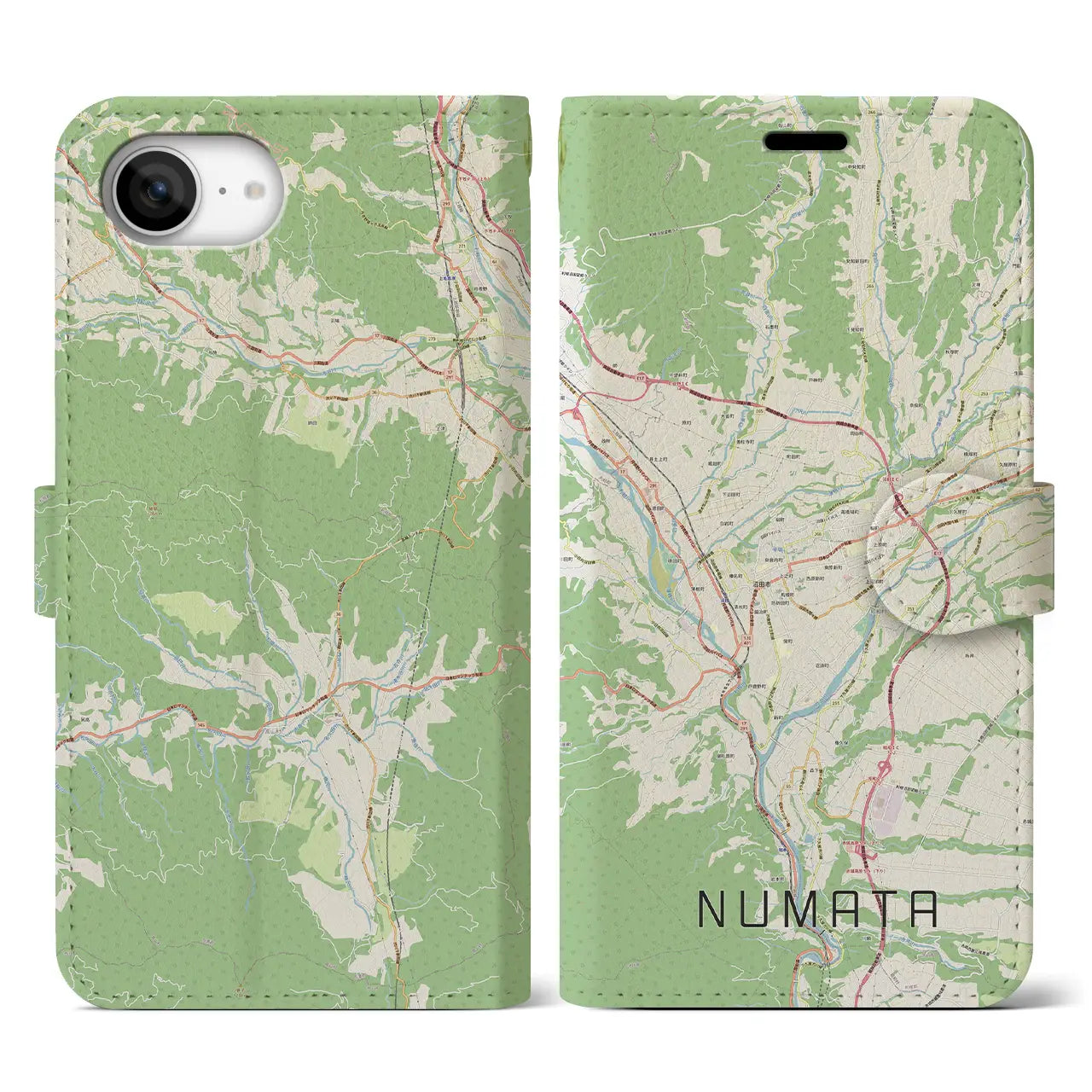 【沼田(群馬県)】地図柄iPhoneケース(手帳タイプ)