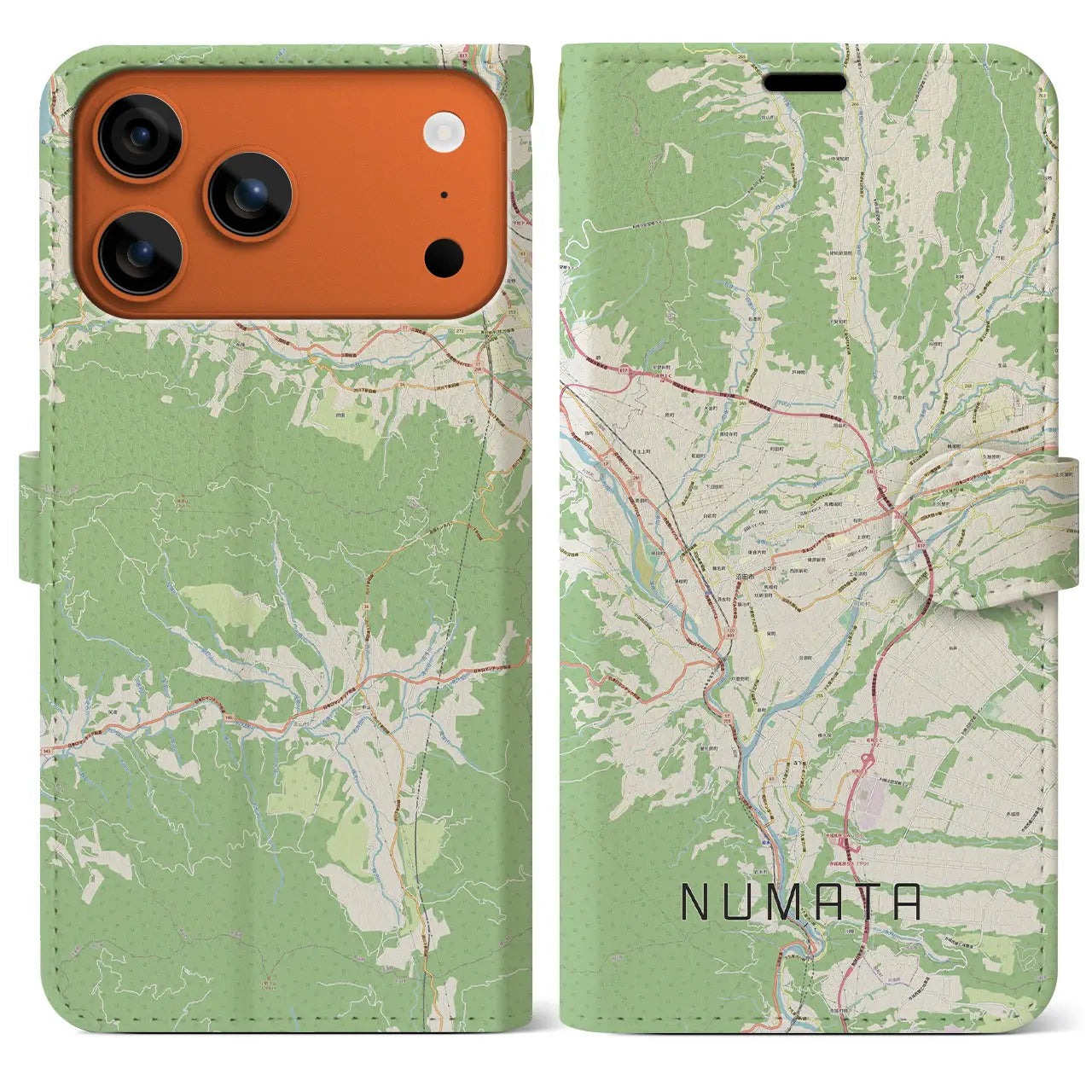 【沼田(群馬県)】地図柄iPhoneケース(手帳タイプ)