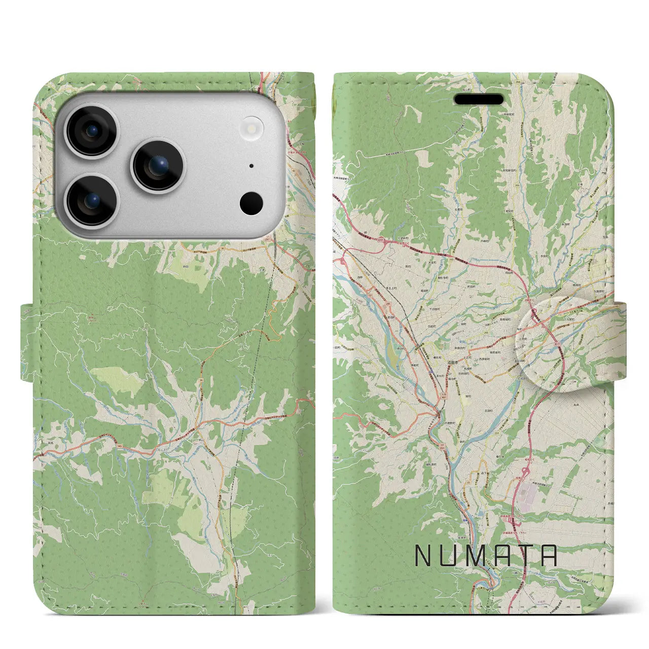 【沼田(群馬県)】地図柄iPhoneケース(手帳タイプ)