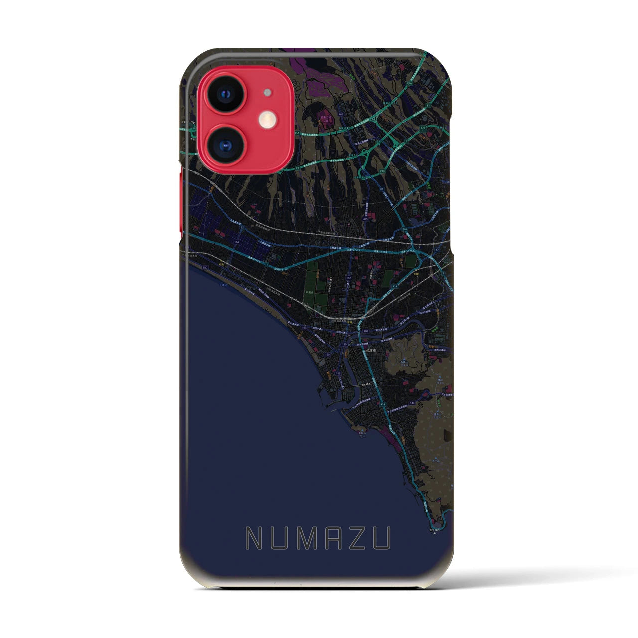 【沼津(静岡県)】地図柄iPhoneケース(バックカバータイプ)