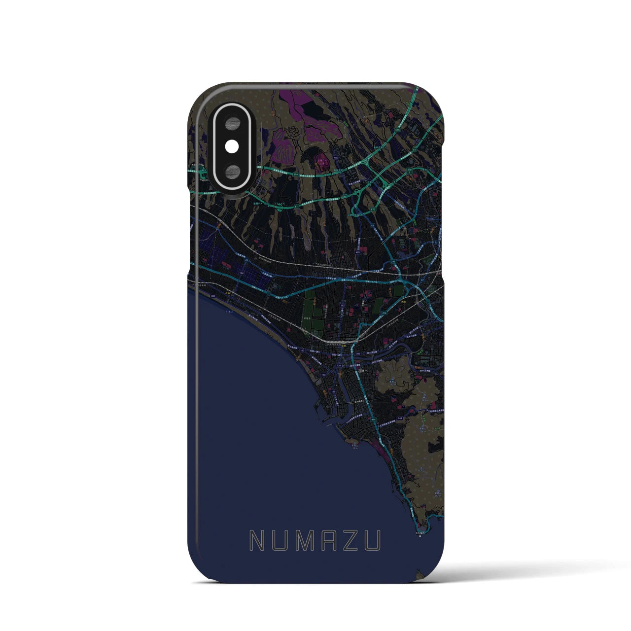 【沼津(静岡県)】地図柄iPhoneケース(バックカバータイプ)