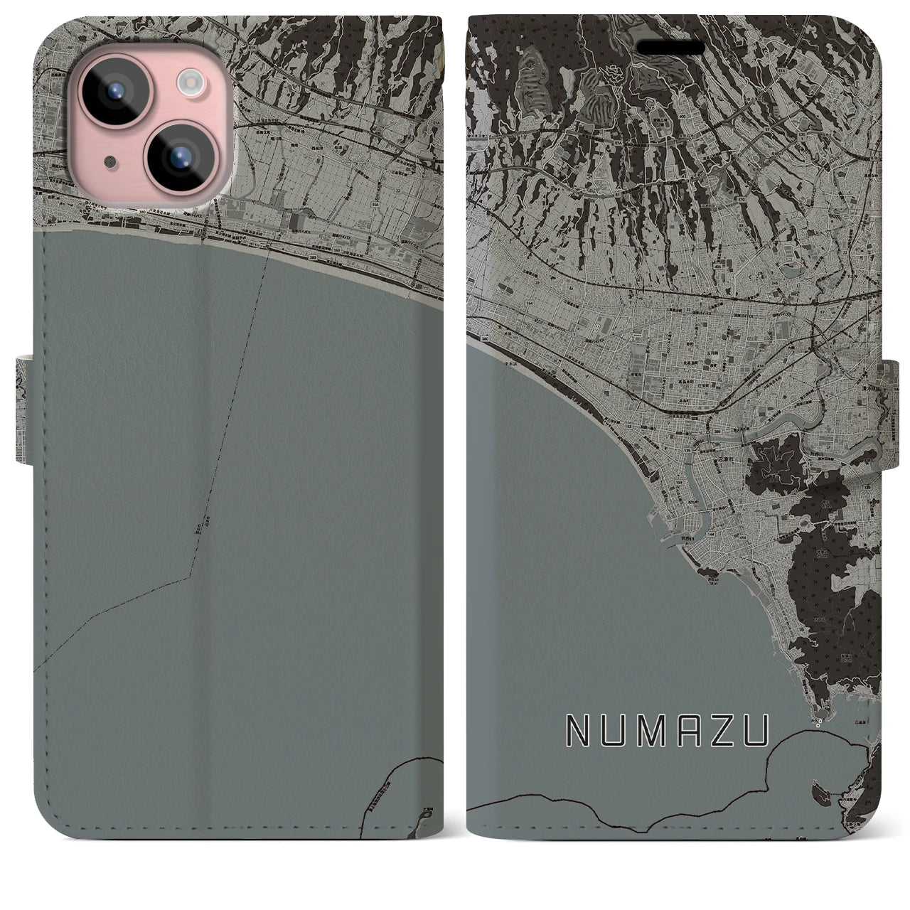 【沼津(静岡県)】地図柄iPhoneケース(手帳タイプ)