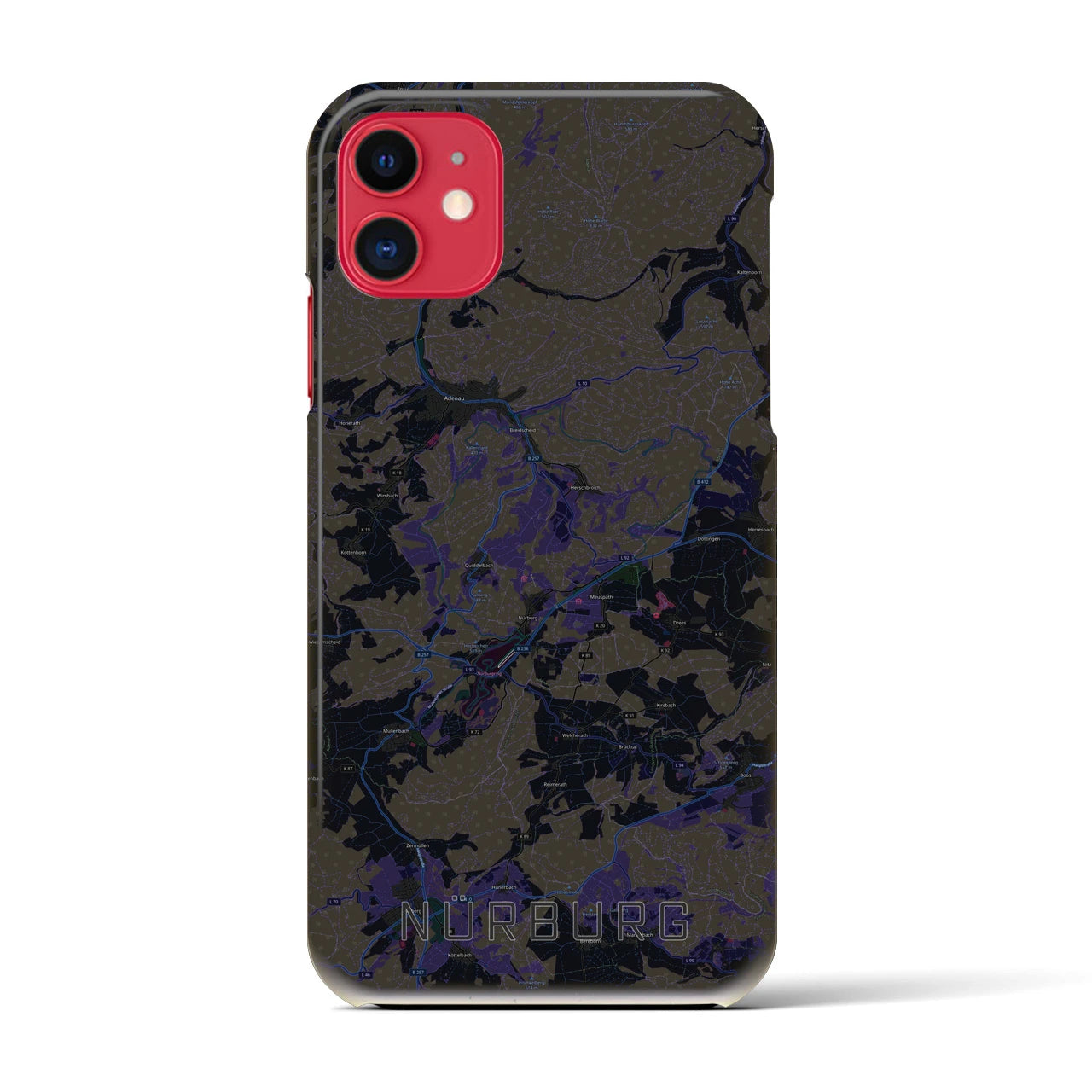 【ニュルブルク(ドイツ)】地図柄iPhoneケース(バックカバータイプ)