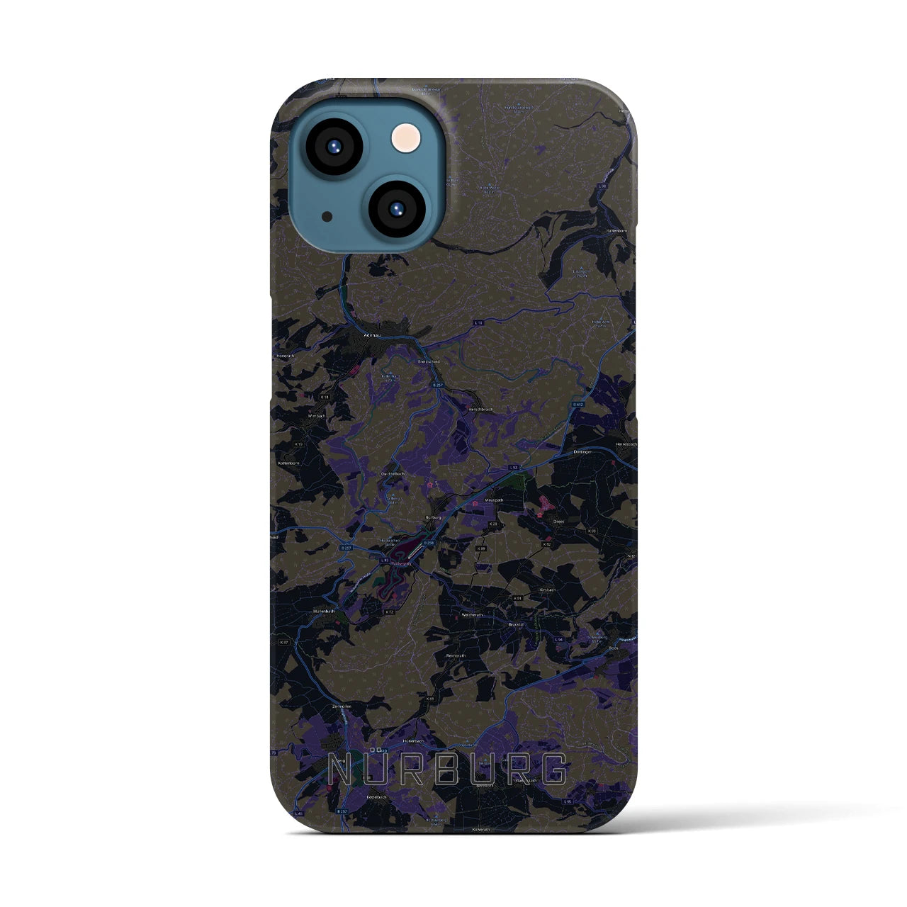 【ニュルブルク(ドイツ)】地図柄iPhoneケース(バックカバータイプ)