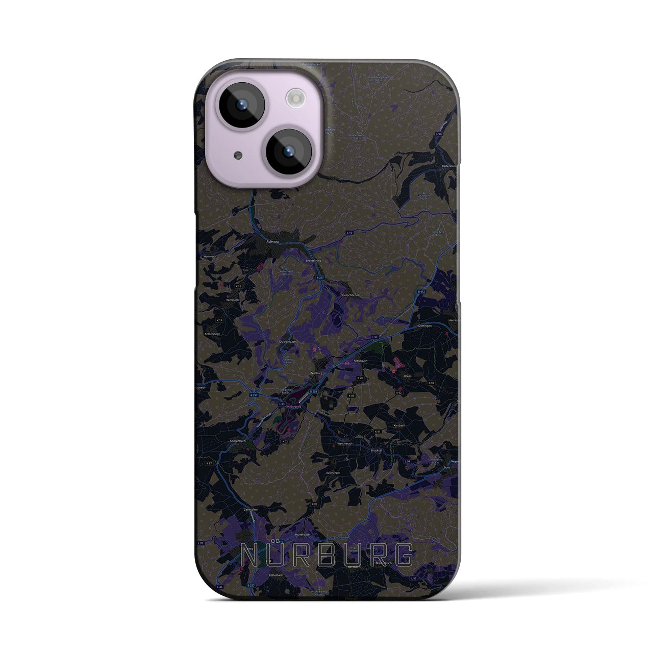 【ニュルブルク(ドイツ)】地図柄iPhoneケース(バックカバータイプ)