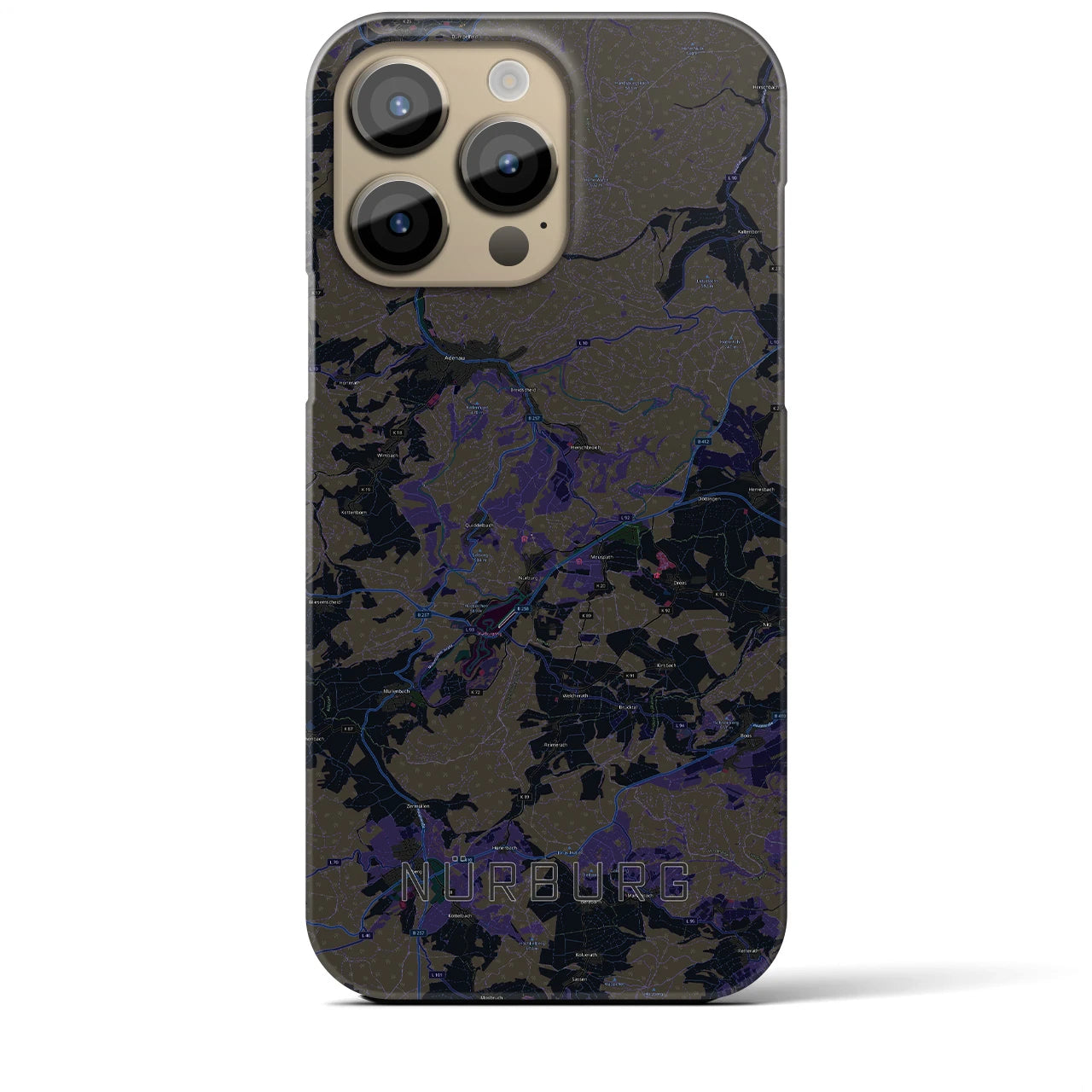 【ニュルブルク(ドイツ)】地図柄iPhoneケース(バックカバータイプ)