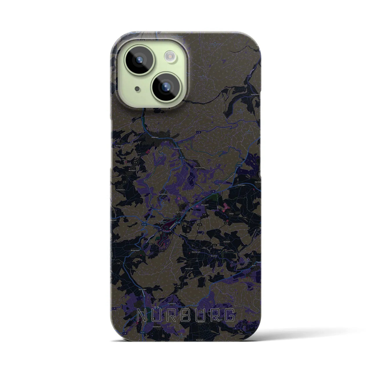 【ニュルブルク(ドイツ)】地図柄iPhoneケース(バックカバータイプ)