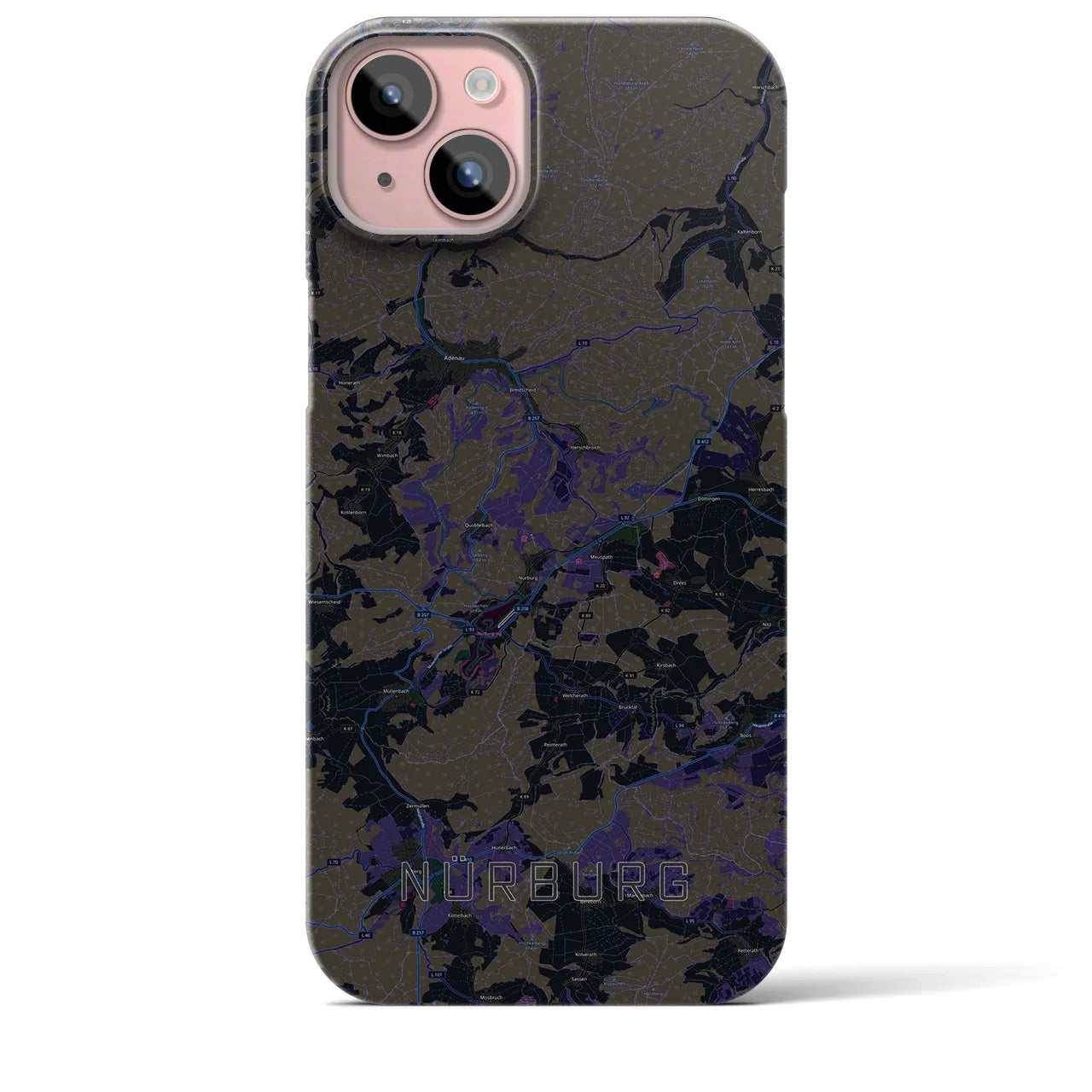 【ニュルブルク(ドイツ)】地図柄iPhoneケース(バックカバータイプ)