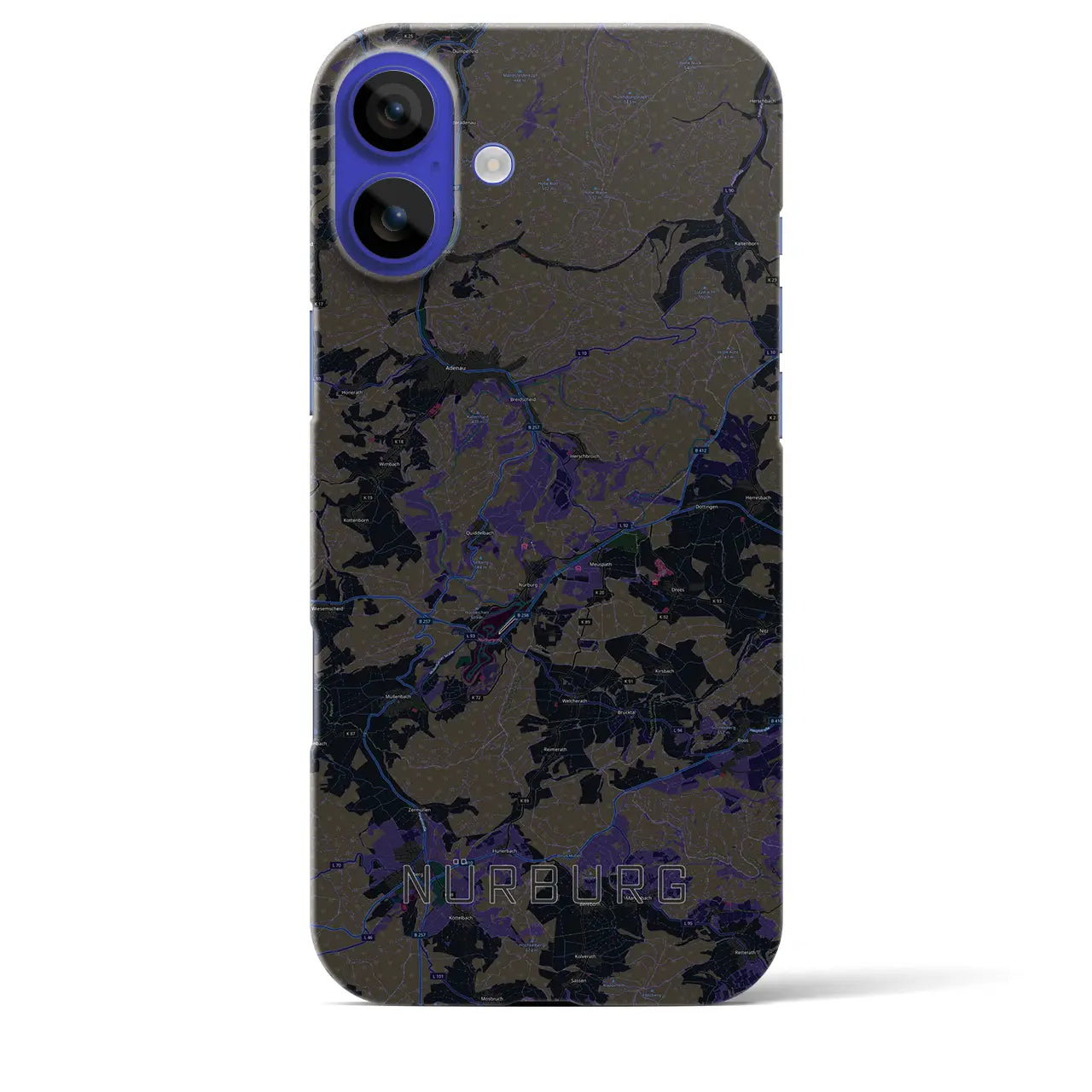 【ニュルブルク(ドイツ)】地図柄iPhoneケース(バックカバータイプ)