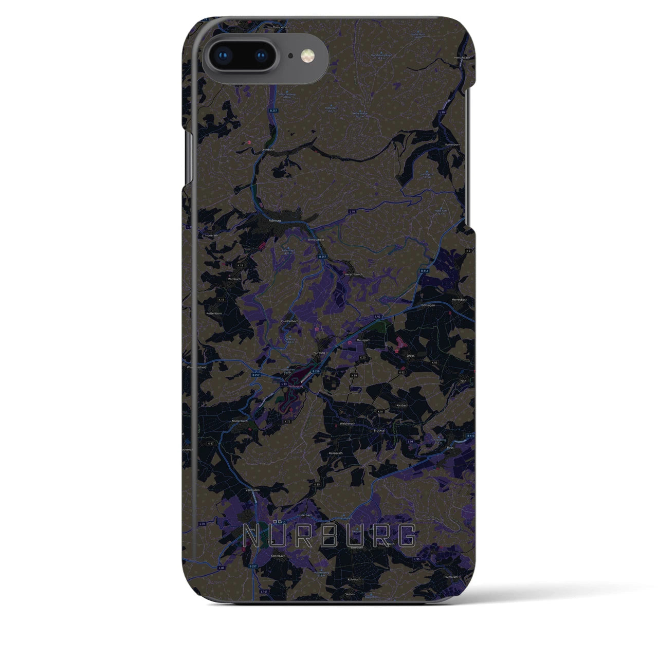 【ニュルブルク(ドイツ)】地図柄iPhoneケース(バックカバータイプ)