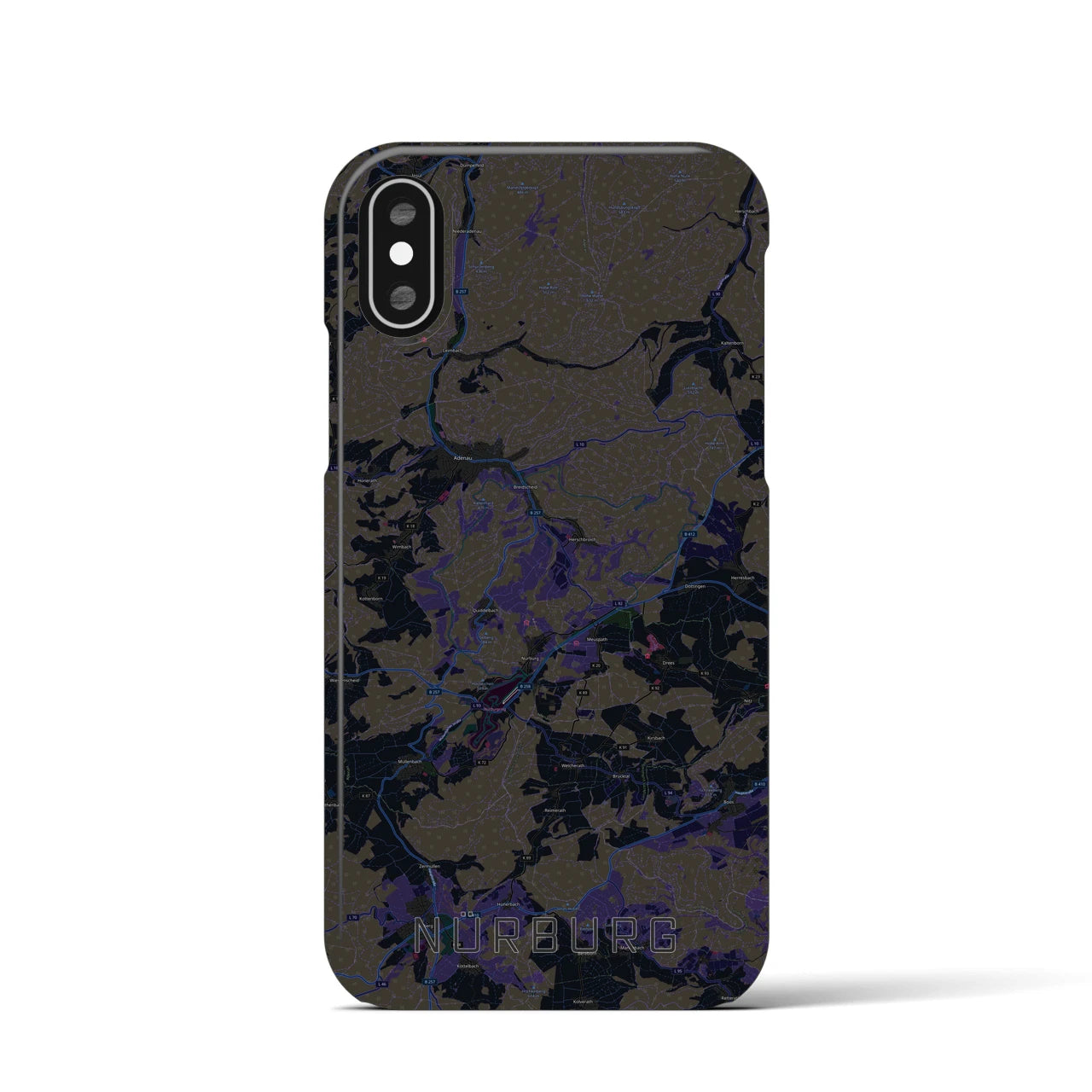 【ニュルブルク(ドイツ)】地図柄iPhoneケース(バックカバータイプ)