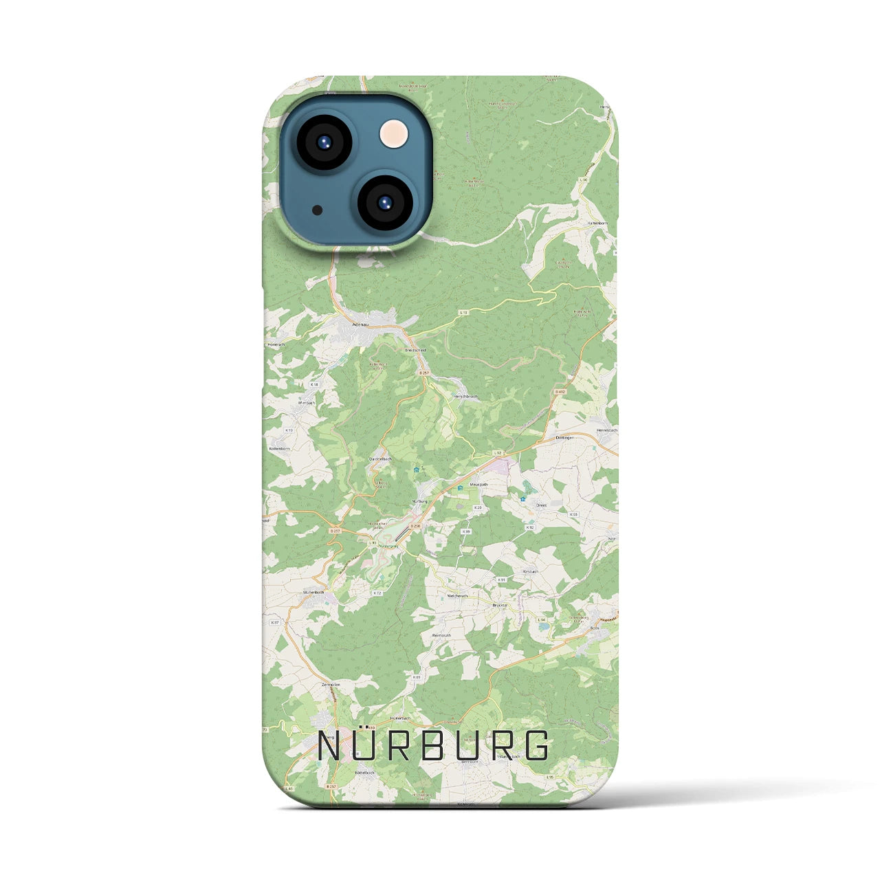【ニュルブルク(ドイツ)】地図柄iPhoneケース(バックカバータイプ)
