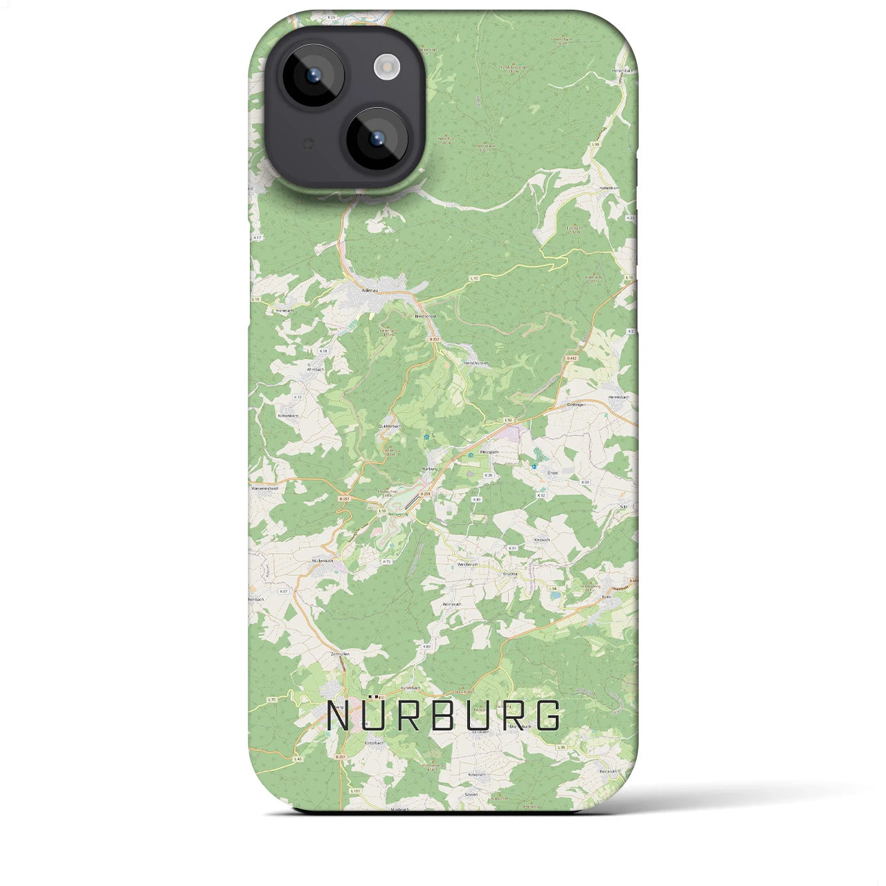 【ニュルブルク(ドイツ)】地図柄iPhoneケース(バックカバータイプ)