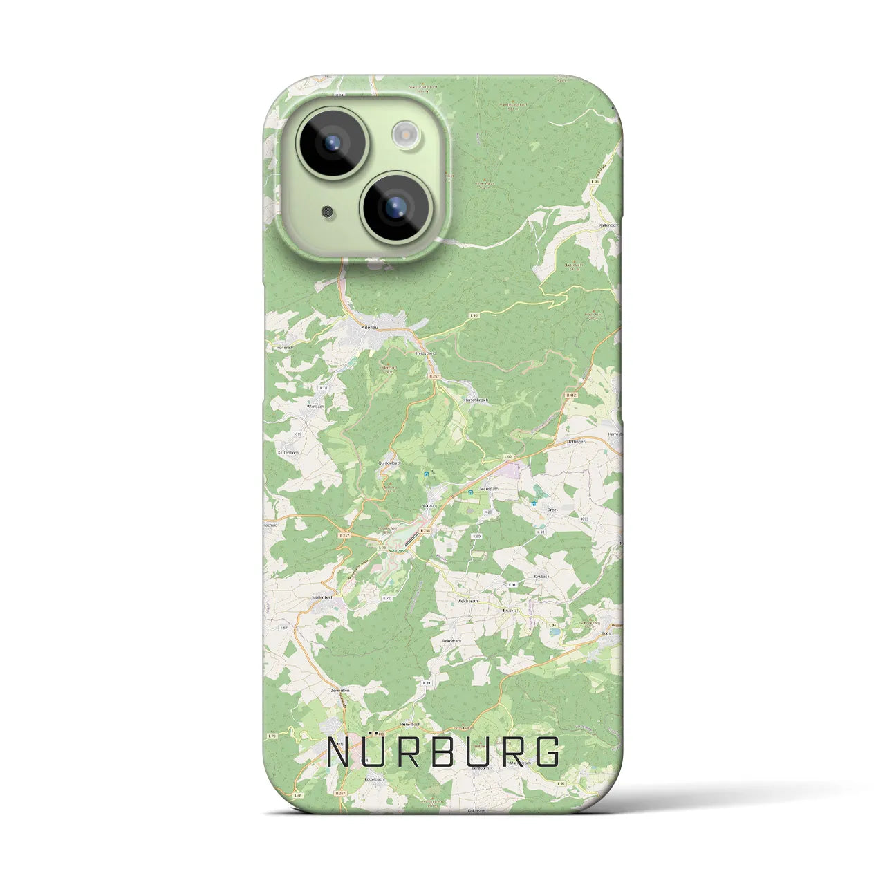 【ニュルブルク(ドイツ)】地図柄iPhoneケース(バックカバータイプ)