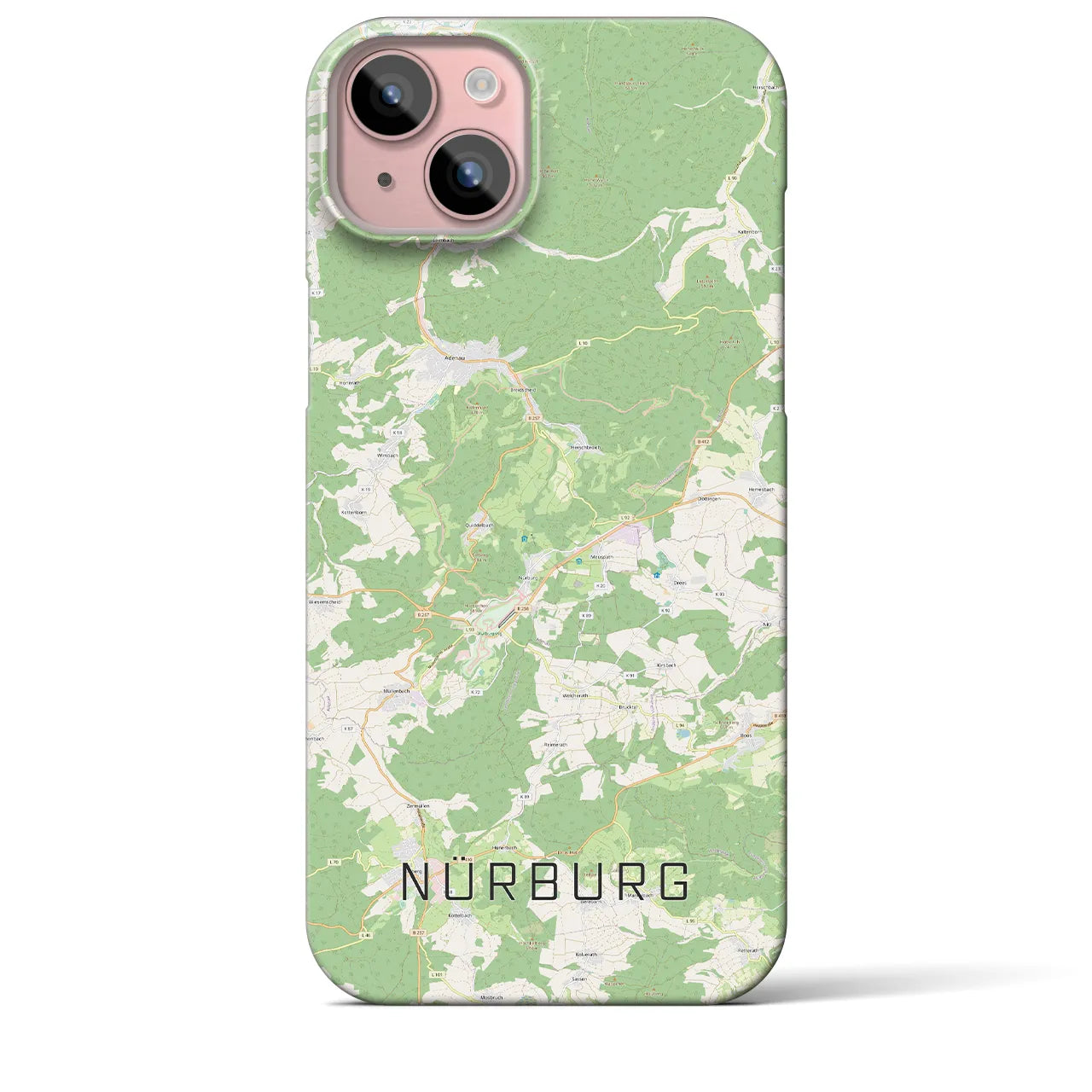 【ニュルブルク(ドイツ)】地図柄iPhoneケース(バックカバータイプ)