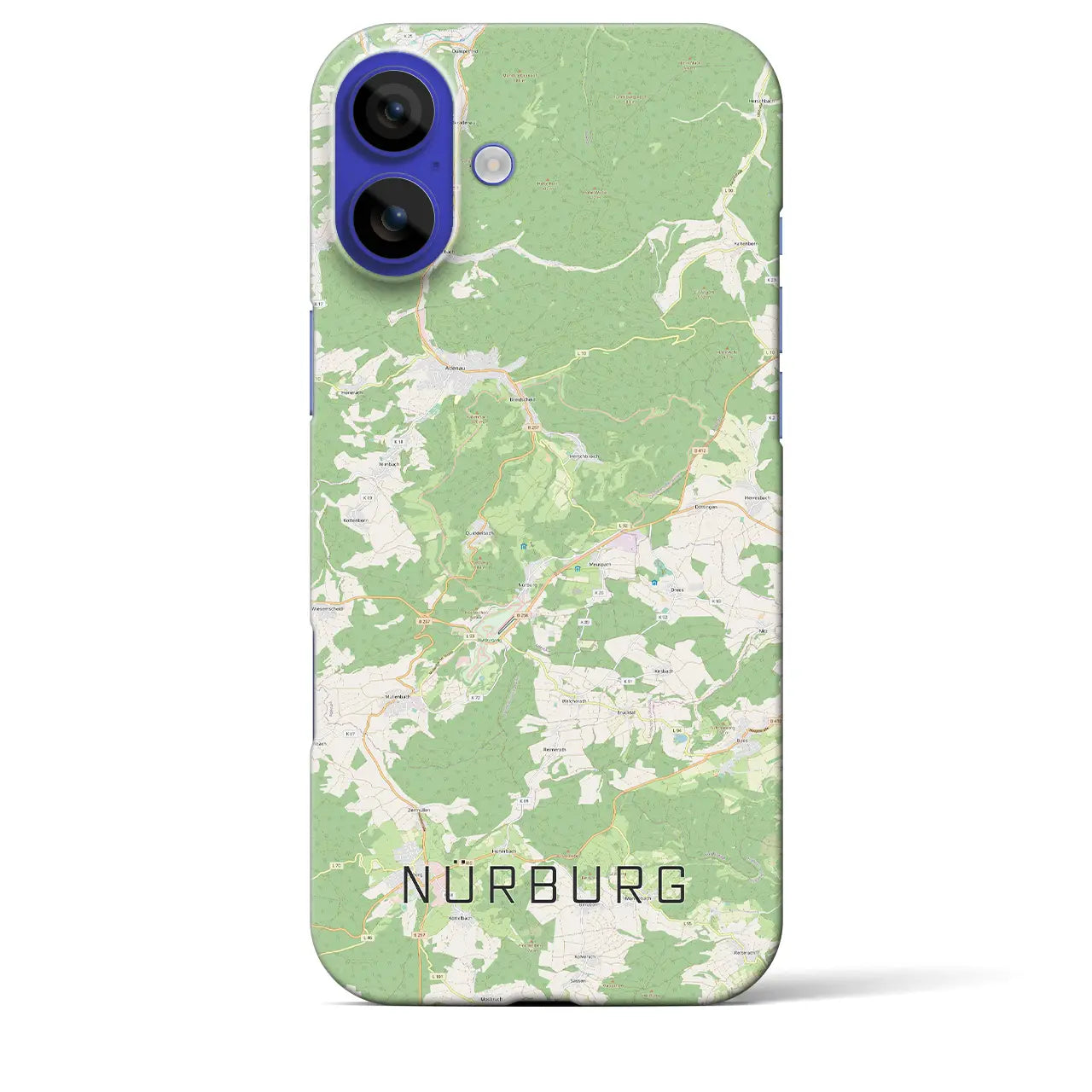 【ニュルブルク(ドイツ)】地図柄iPhoneケース(バックカバータイプ)ナチュラル・iPhone 16 Pro Max 用