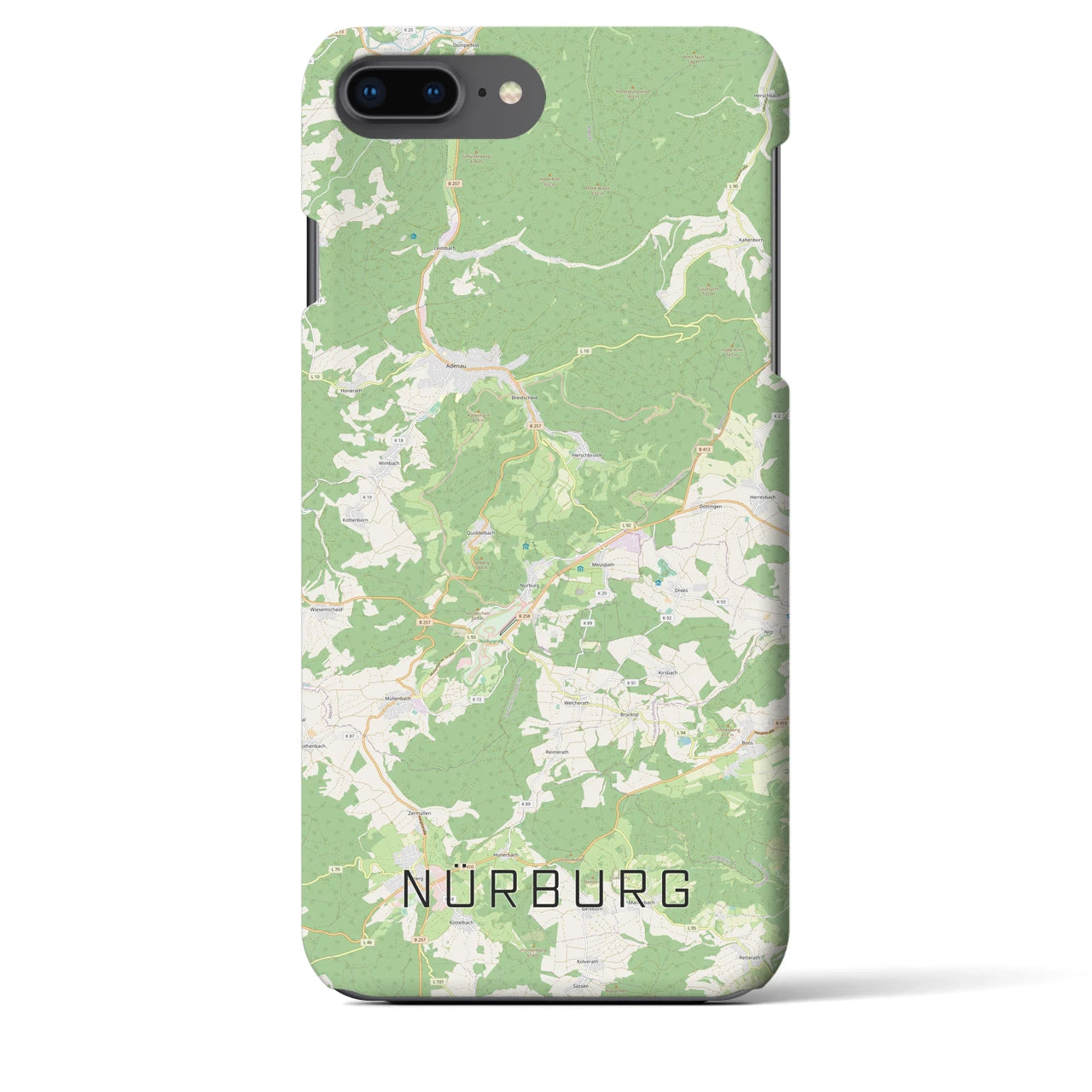 【ニュルブルク(ドイツ)】地図柄iPhoneケース(バックカバータイプ)