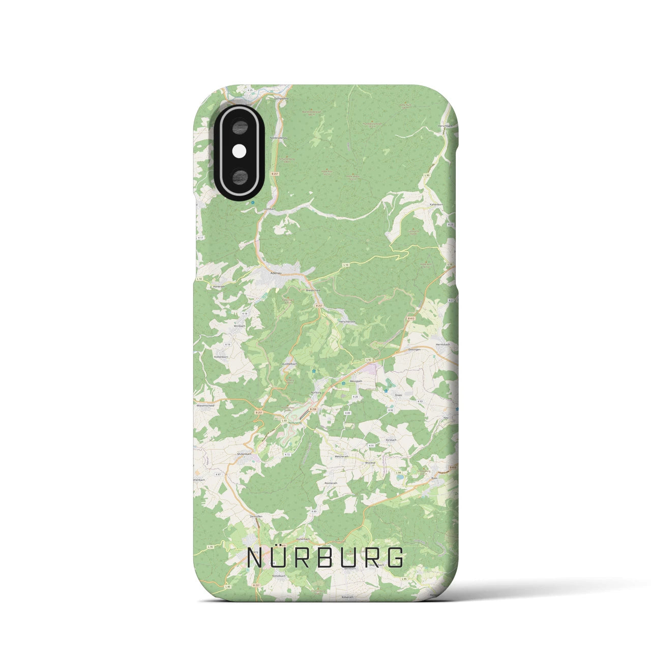 【ニュルブルク(ドイツ)】地図柄iPhoneケース(バックカバータイプ)
