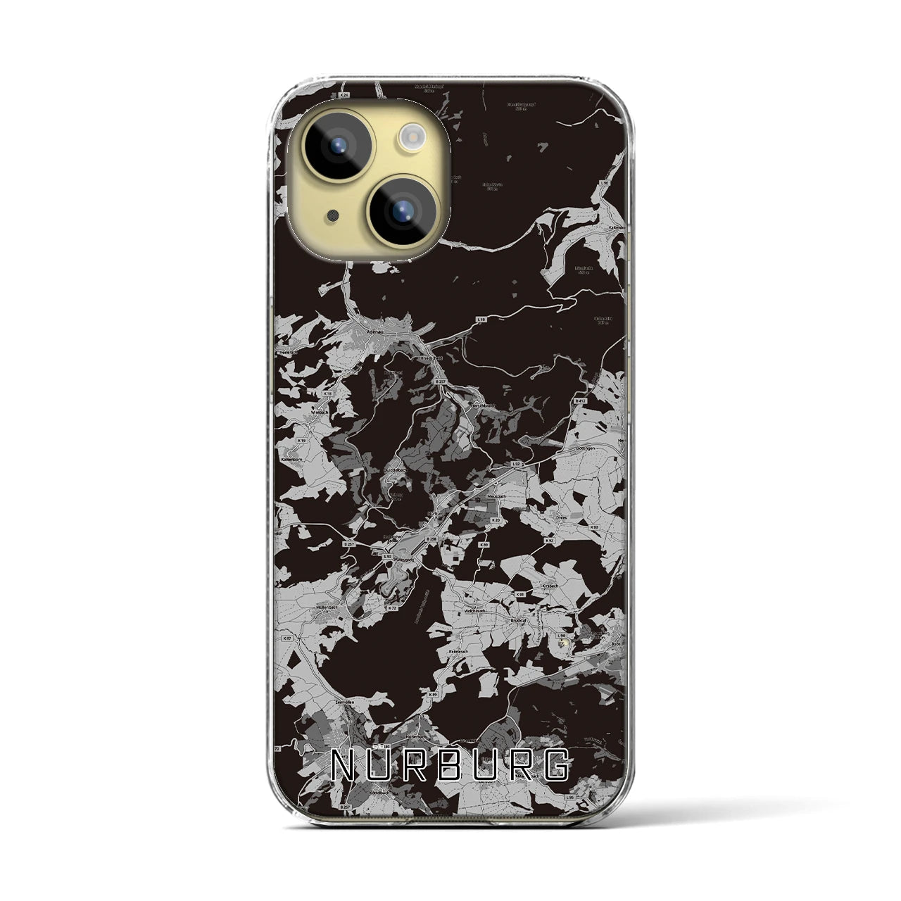 【ニュルブルク(ドイツ)】地図柄iPhoneケース(クリアタイプ)