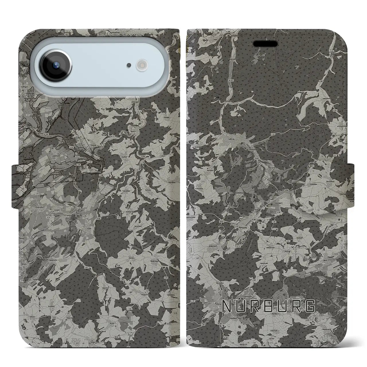 【ニュルブルク(ドイツ)】地図柄iPhoneケース(手帳タイプ)