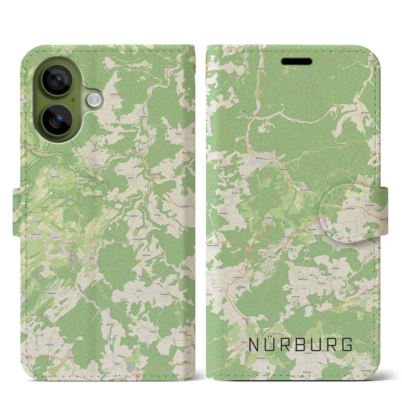 【ニュルブルク(ドイツ)】地図柄iPhoneケース(手帳タイプ)