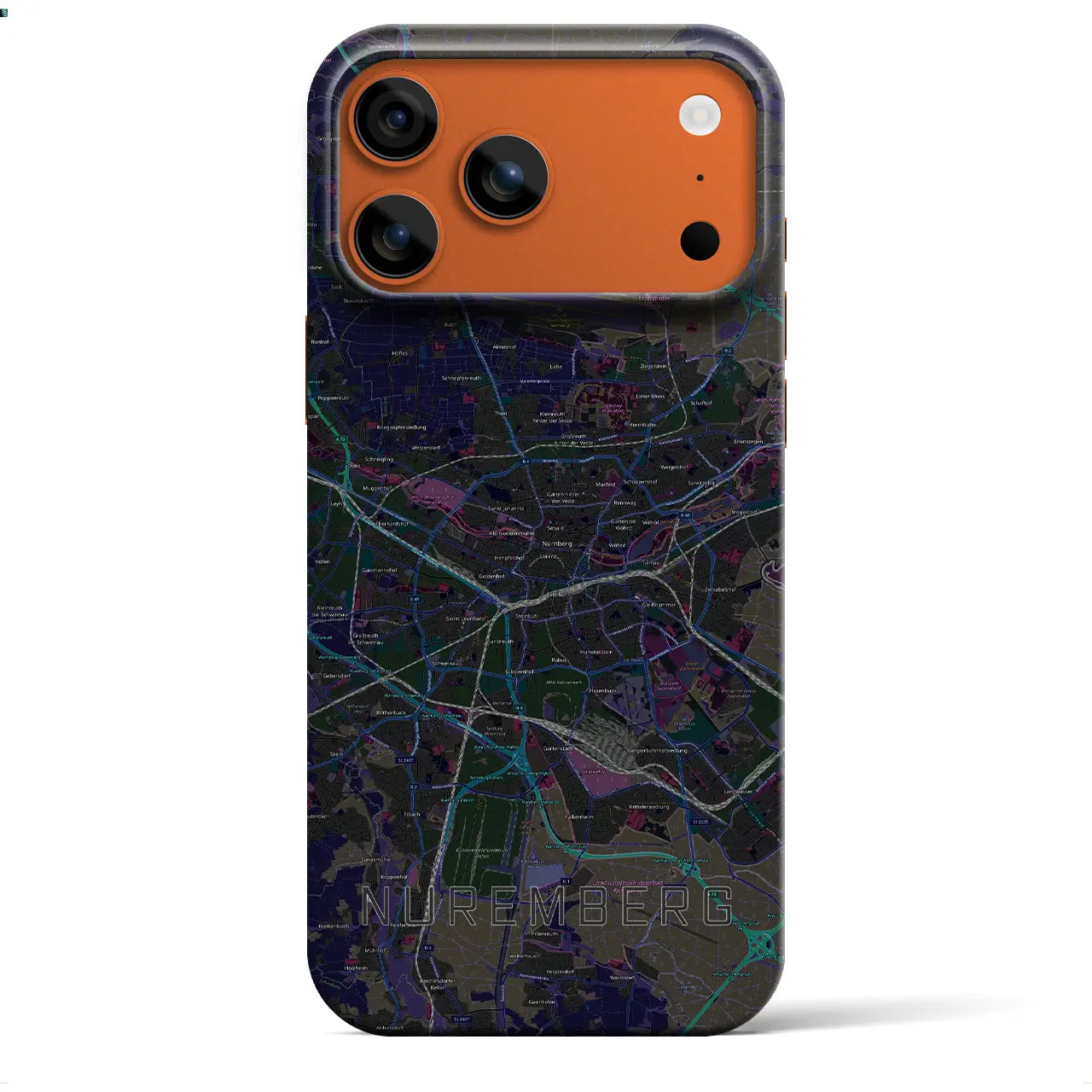 【ニュルンベルク(ドイツ)】地図柄iPhoneケース(バックカバータイプ)