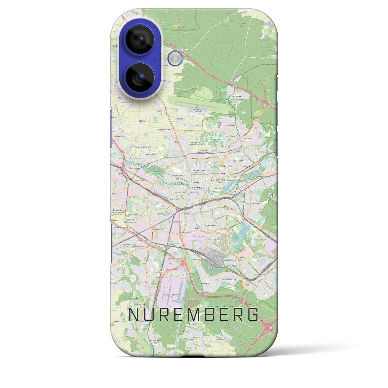 【ニュルンベルク(ドイツ)】地図柄iPhoneケース(バックカバータイプ)ナチュラル・iPhone 16 Pro Max 用