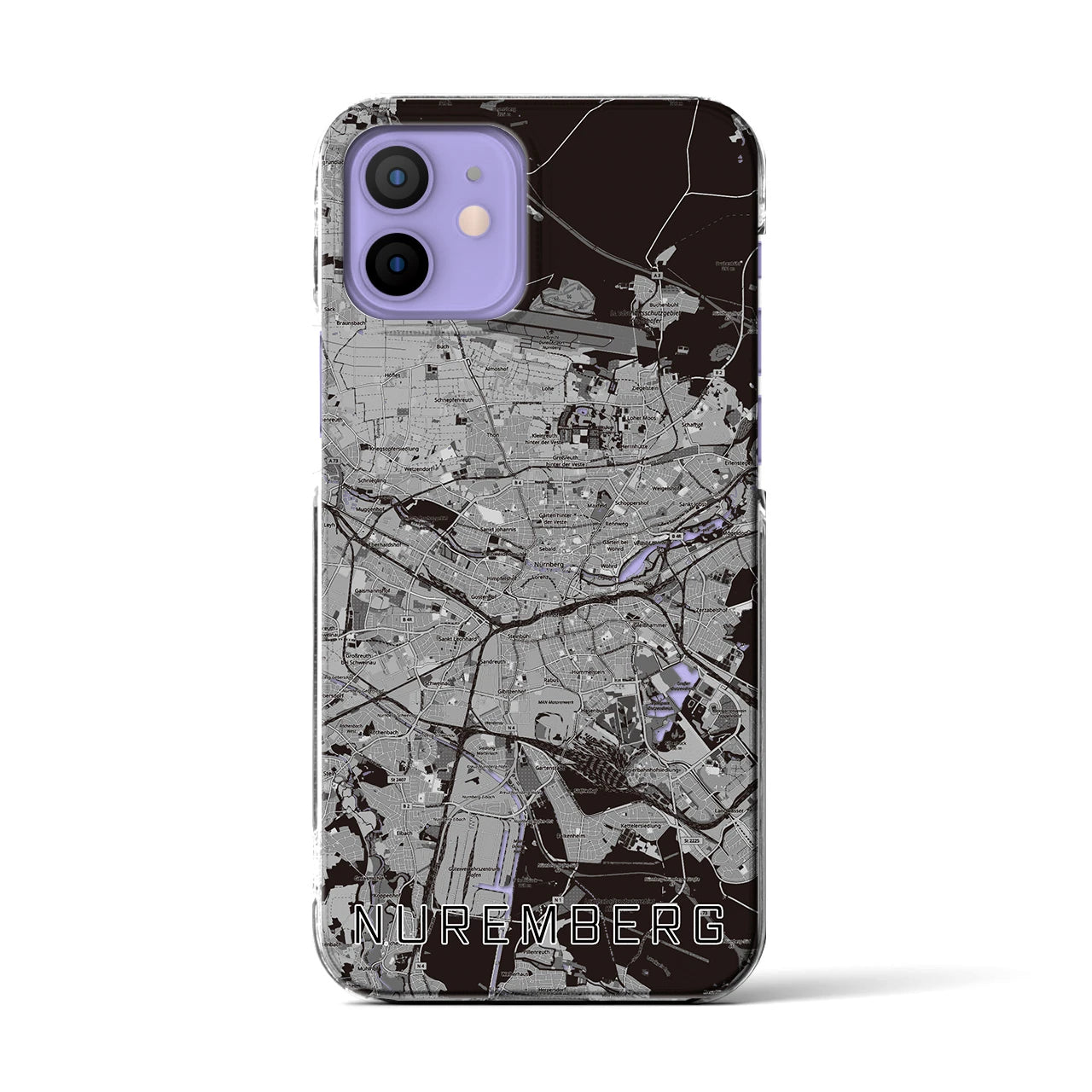 【ニュルンベルク(ドイツ)】地図柄iPhoneケース(クリアタイプ)
