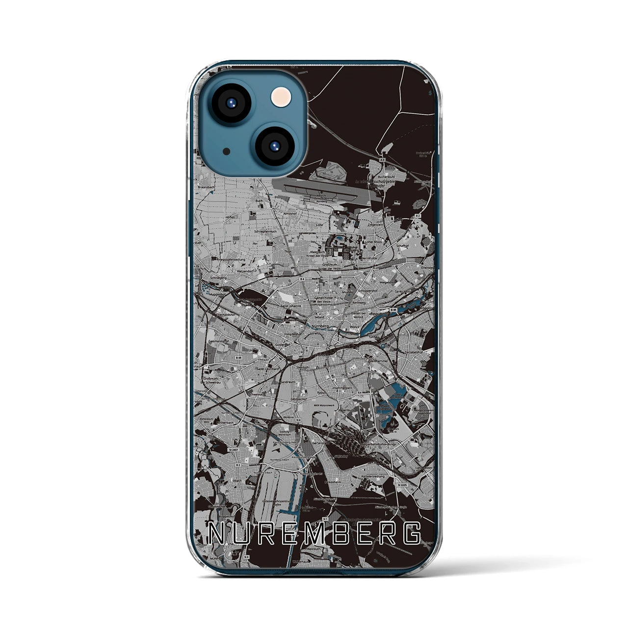 【ニュルンベルク(ドイツ)】地図柄iPhoneケース(クリアタイプ)
