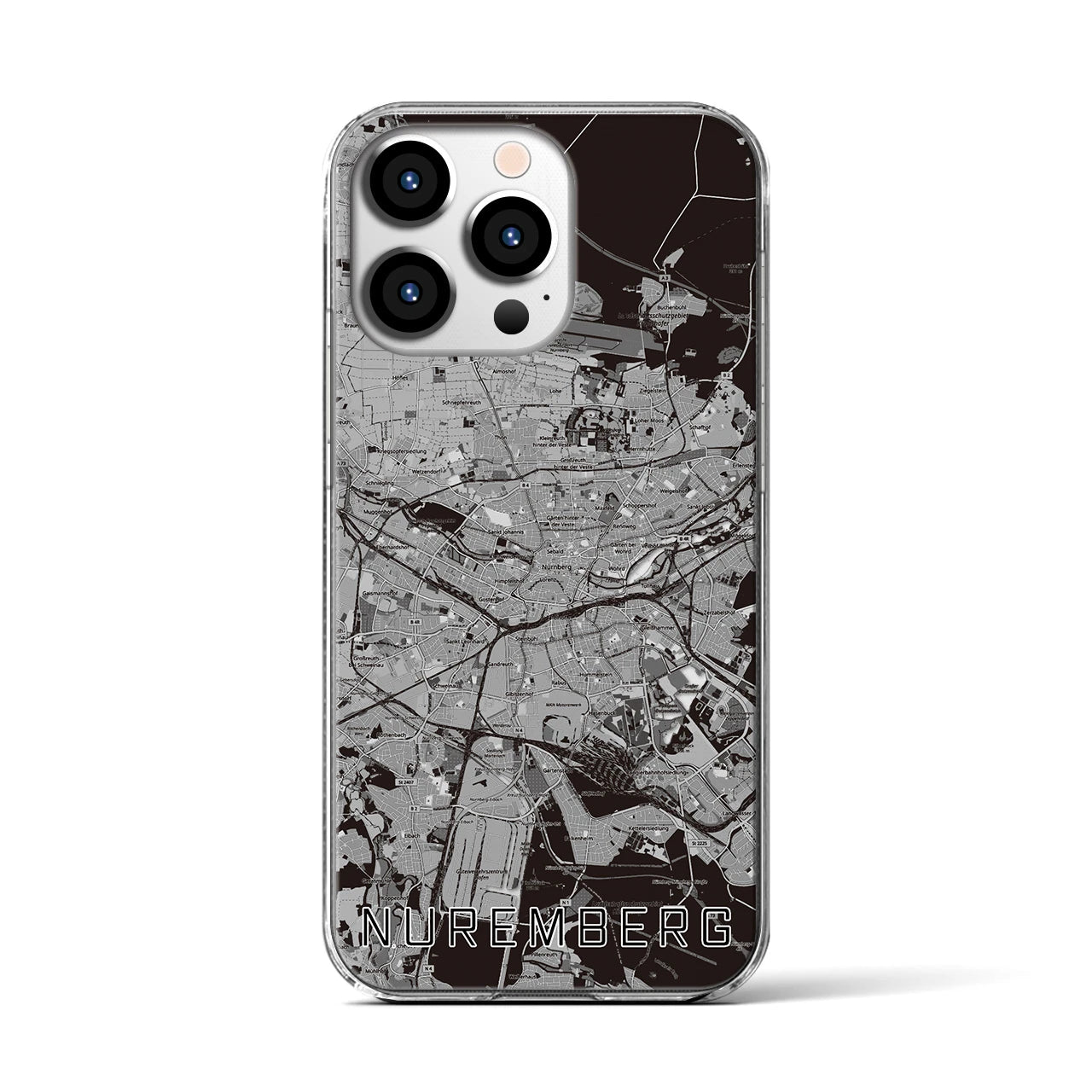 【ニュルンベルク(ドイツ)】地図柄iPhoneケース(クリアタイプ)