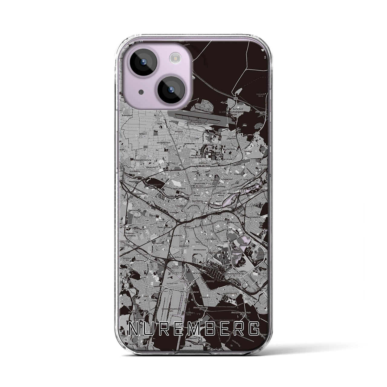 【ニュルンベルク(ドイツ)】地図柄iPhoneケース(クリアタイプ)