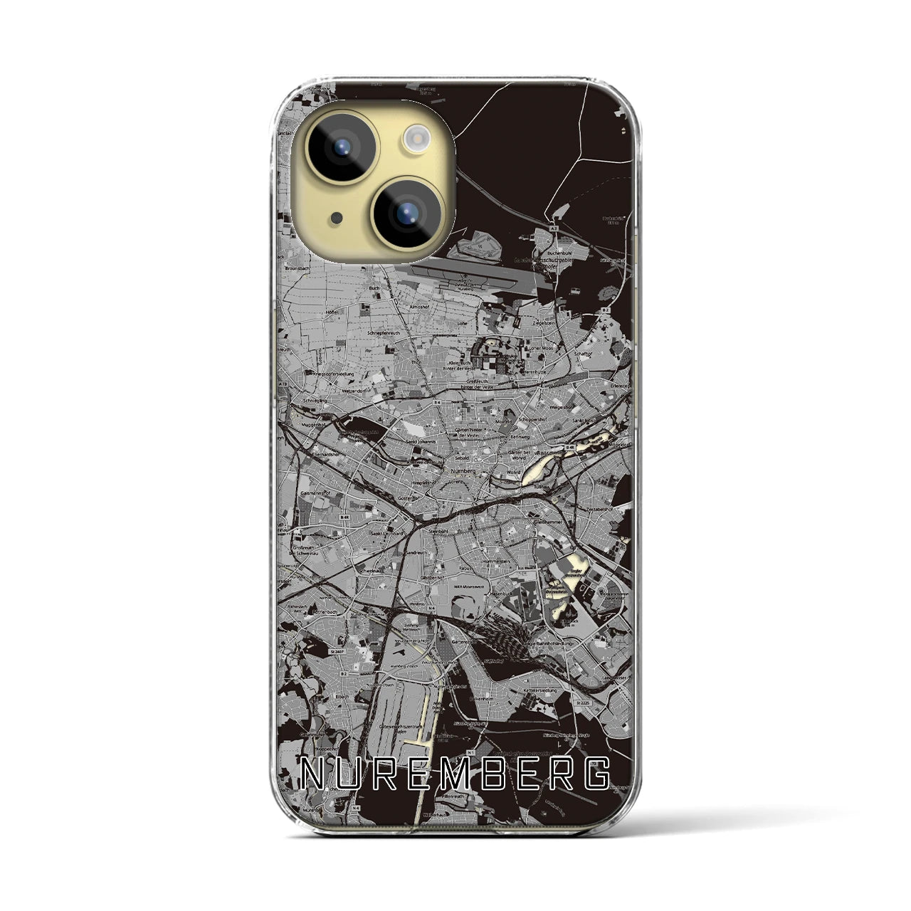 【ニュルンベルク(ドイツ)】地図柄iPhoneケース(クリアタイプ)