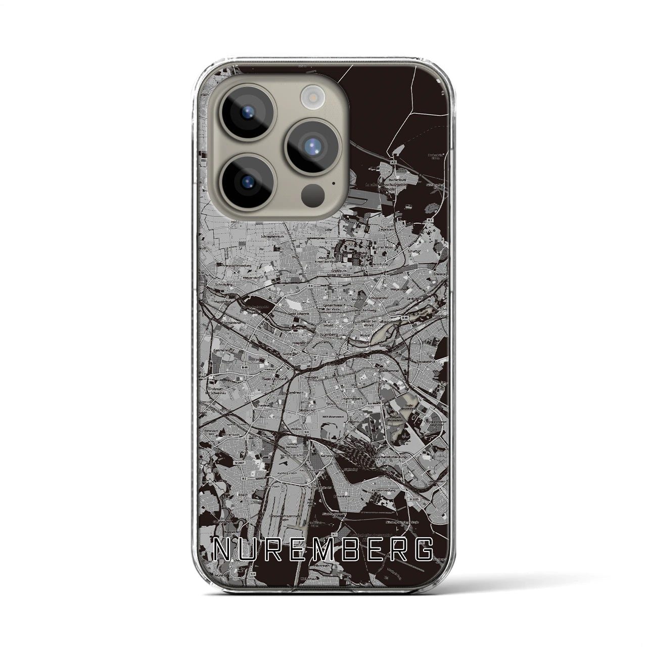 【ニュルンベルク(ドイツ)】地図柄iPhoneケース(クリアタイプ)
