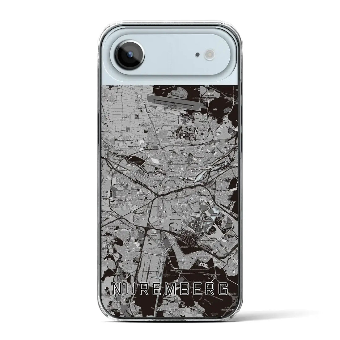 【ニュルンベルク(ドイツ)】地図柄iPhoneケース(クリアタイプ)モノトーン・iPhone 17 Pro Max 用